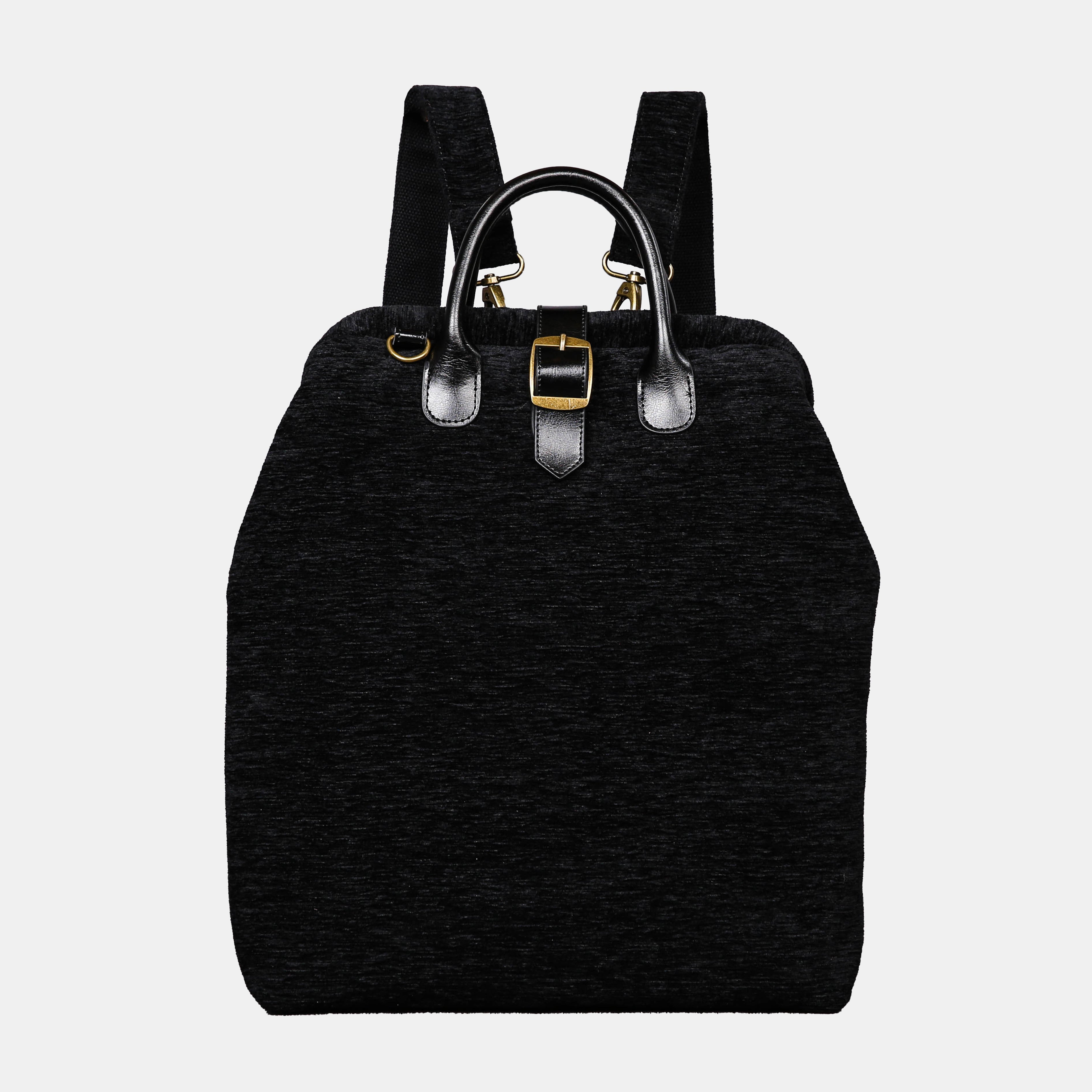 Solid Black Carpet Laptop Backpack  MCW Handmade