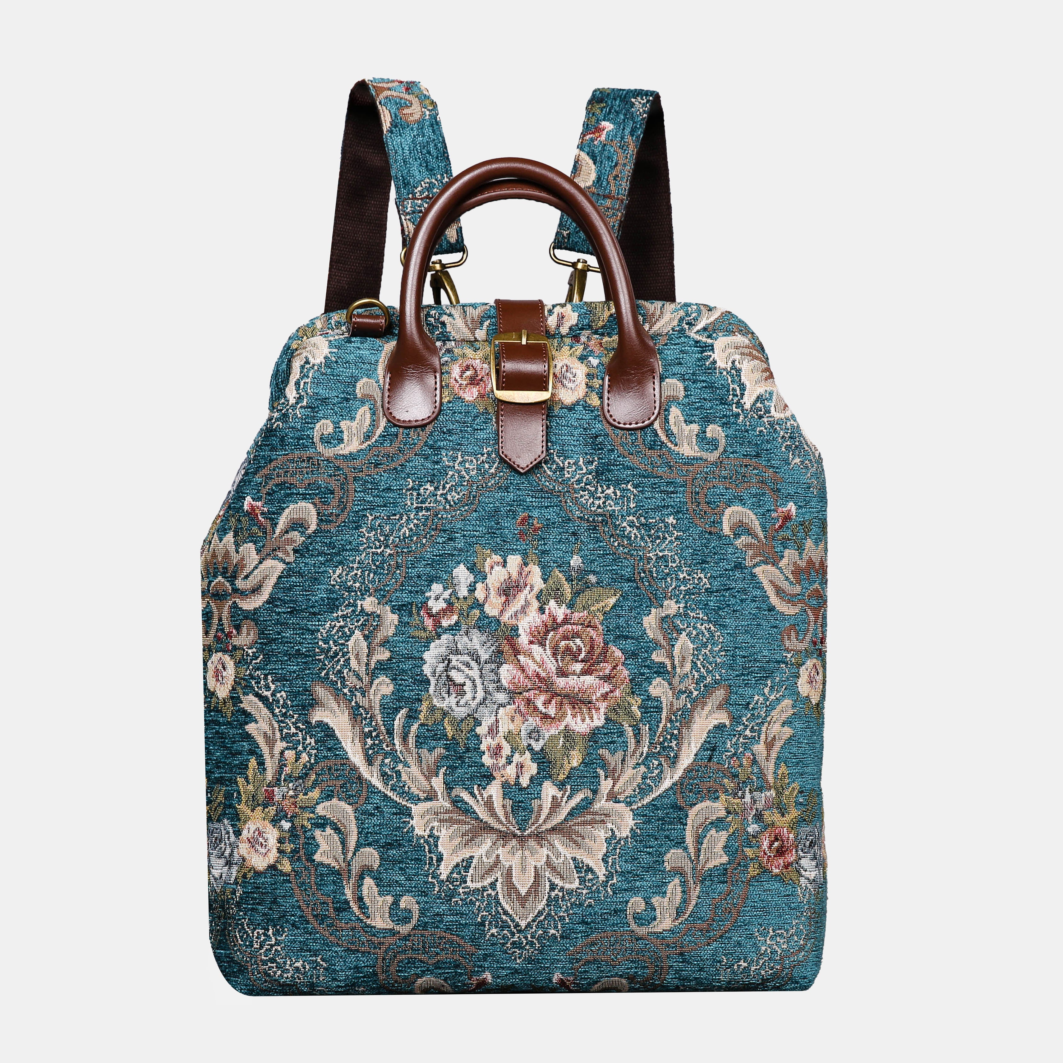 Floral Teal Carpet Laptop Backpack  MCW Handmade
