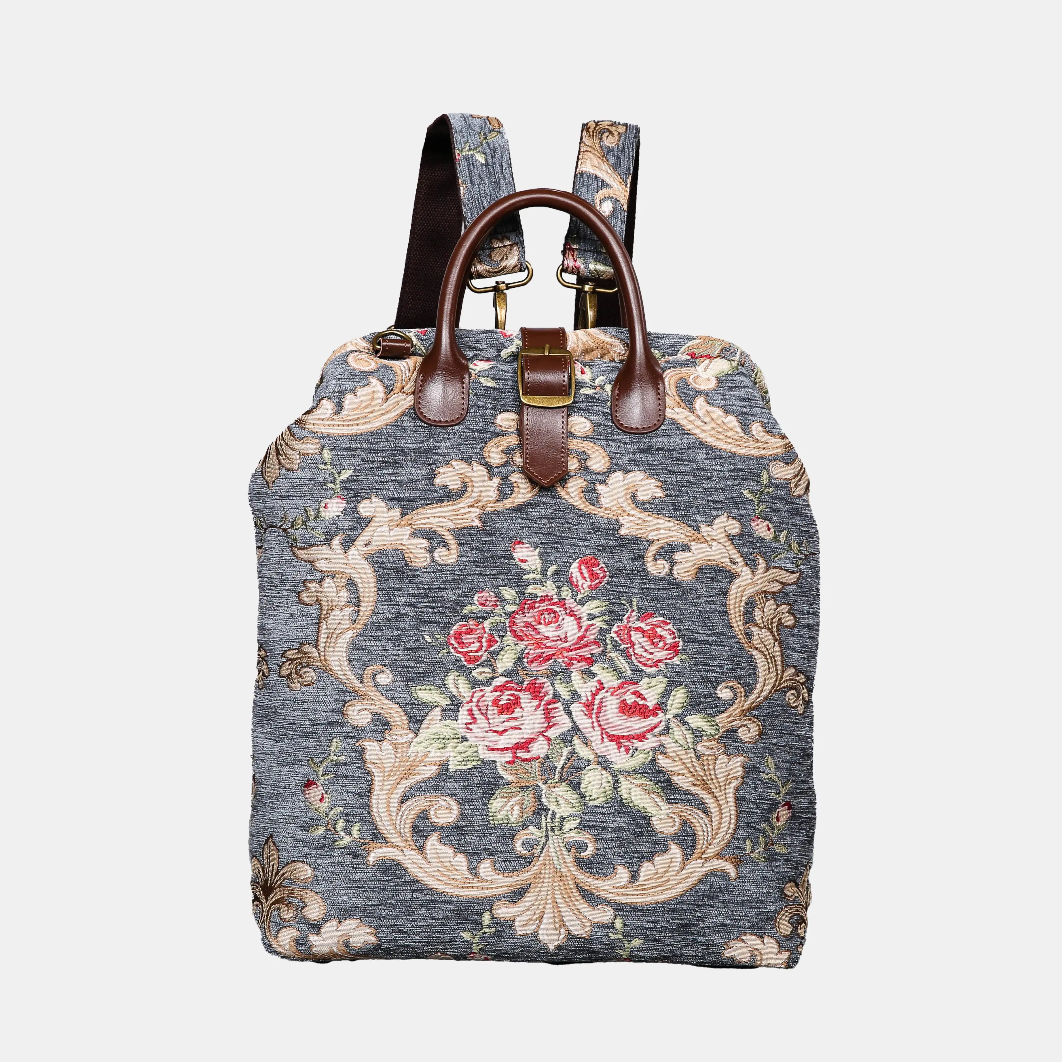 Baroque Garden Grey Carpet Laptop Backpack Carpetbag of America main