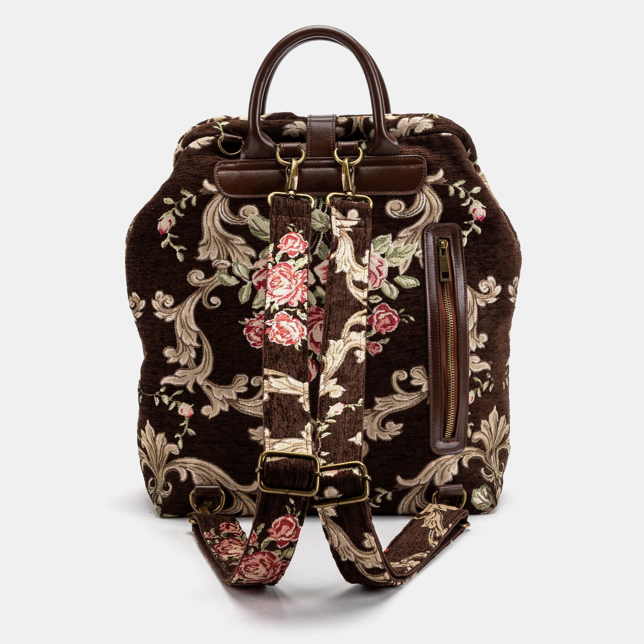 Baroque Garden Brown Carpet Laptop Backpack of America back