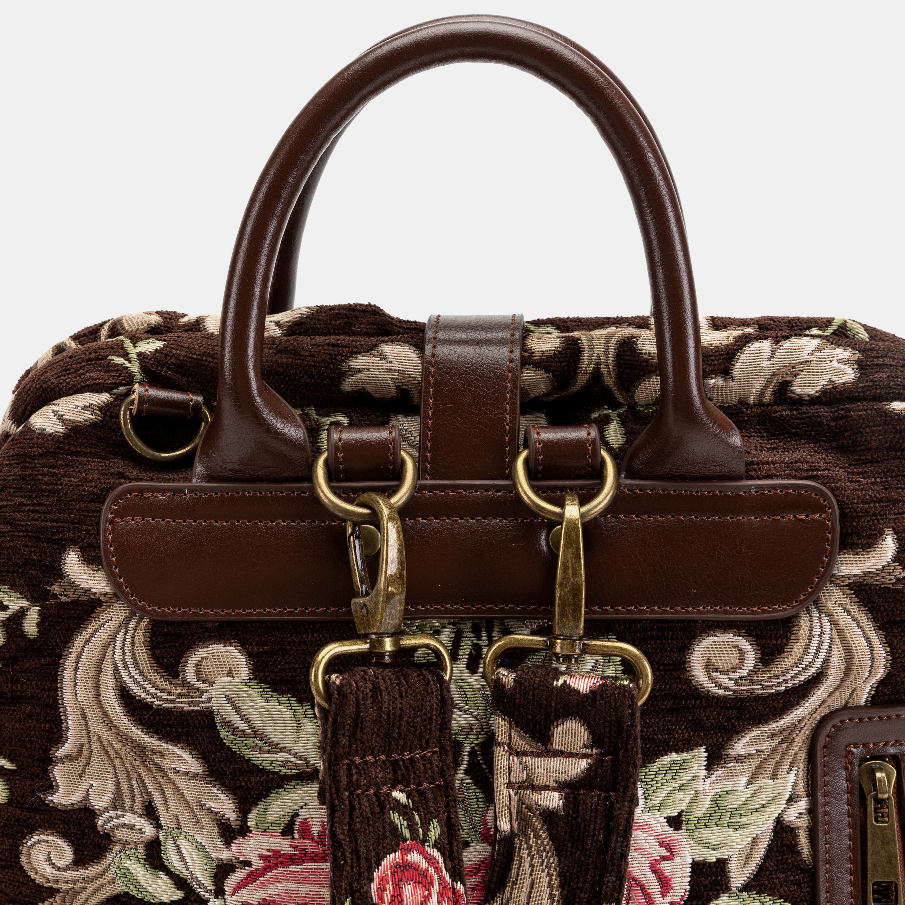 Baroque Garden Brown Carpet Laptop Backpack of America back clasp