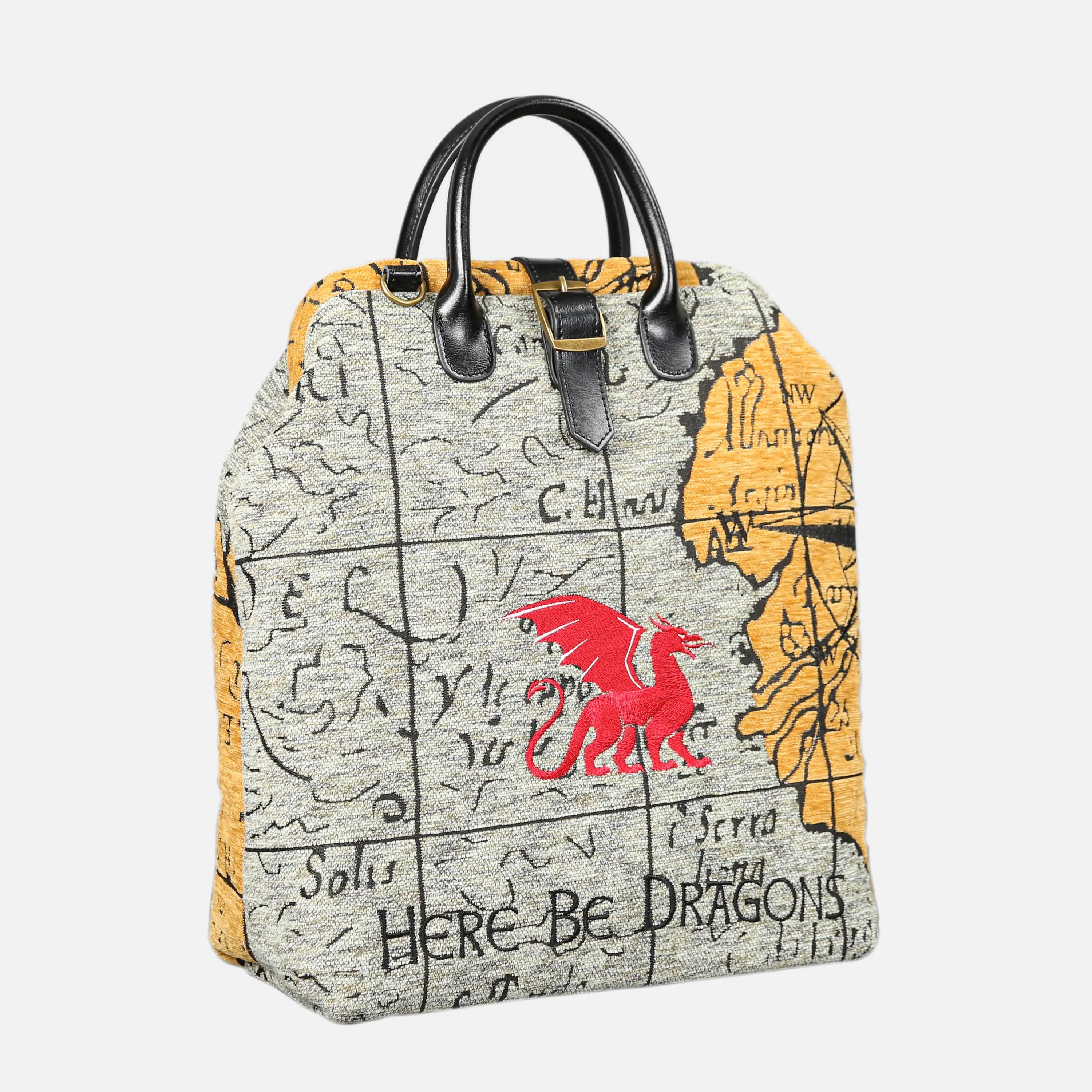 Here Be Dragons Carpet Laptop Backpack Carpetbag of America front side