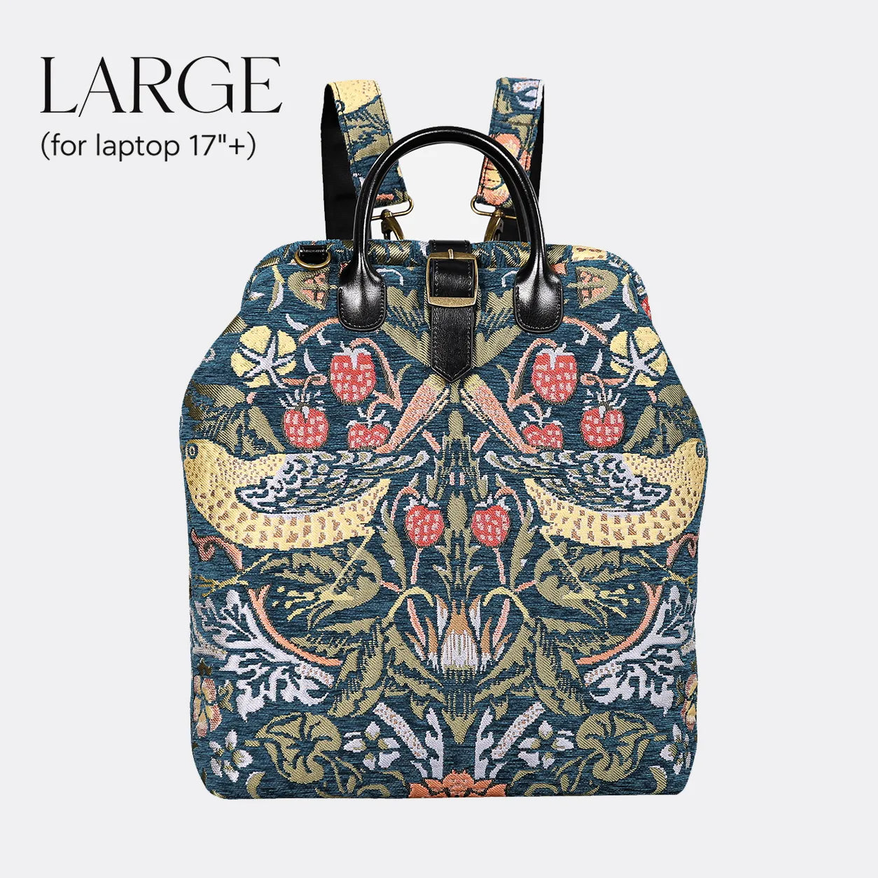 William Morris Strawberry Thief Carpet Large Laptop Backpack main