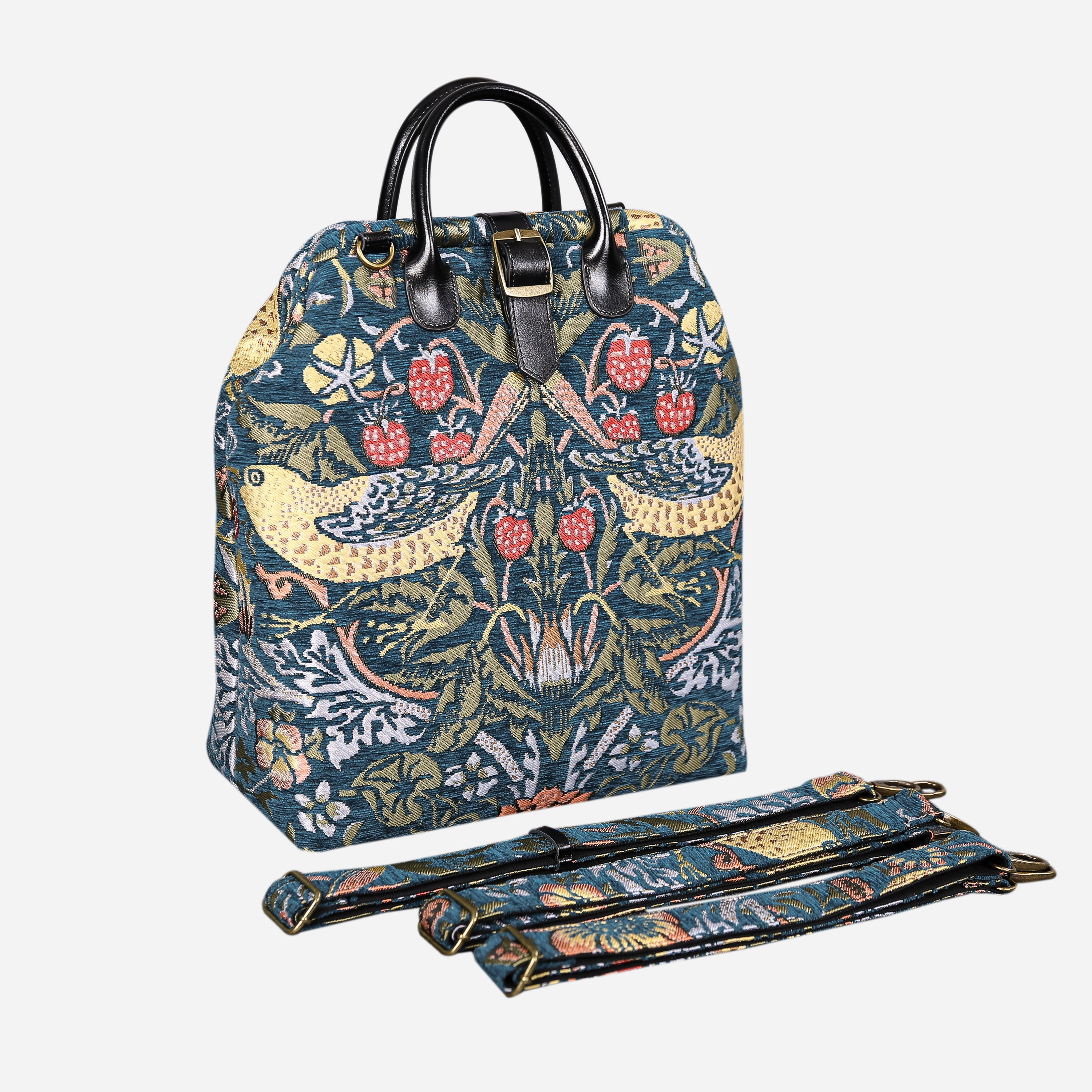 William Morris Strawberry Thief Carpet Laptop Backpack MCW Handmade-2