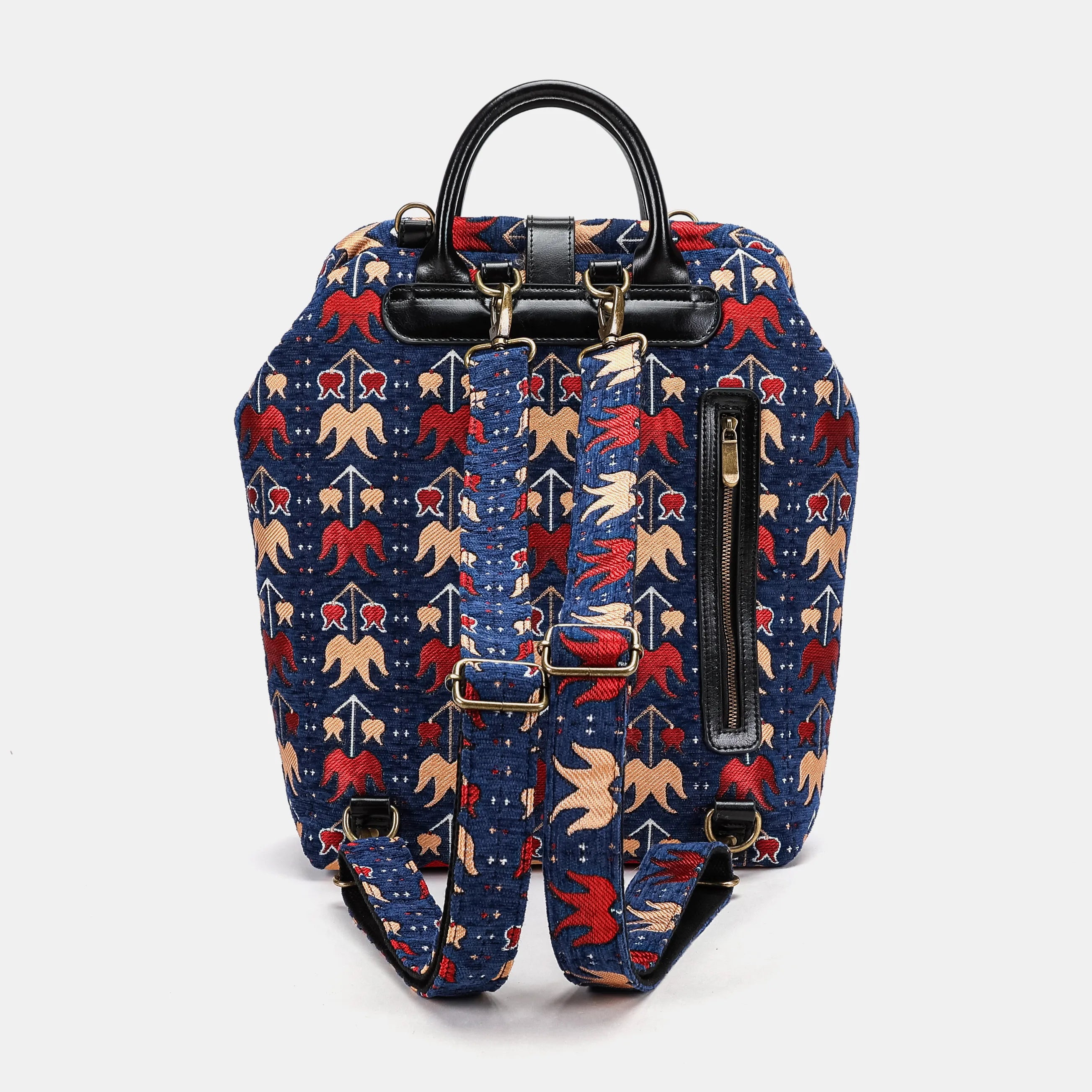 Poppy Bloom Carpet Laptop Backpack MCW Handmade back