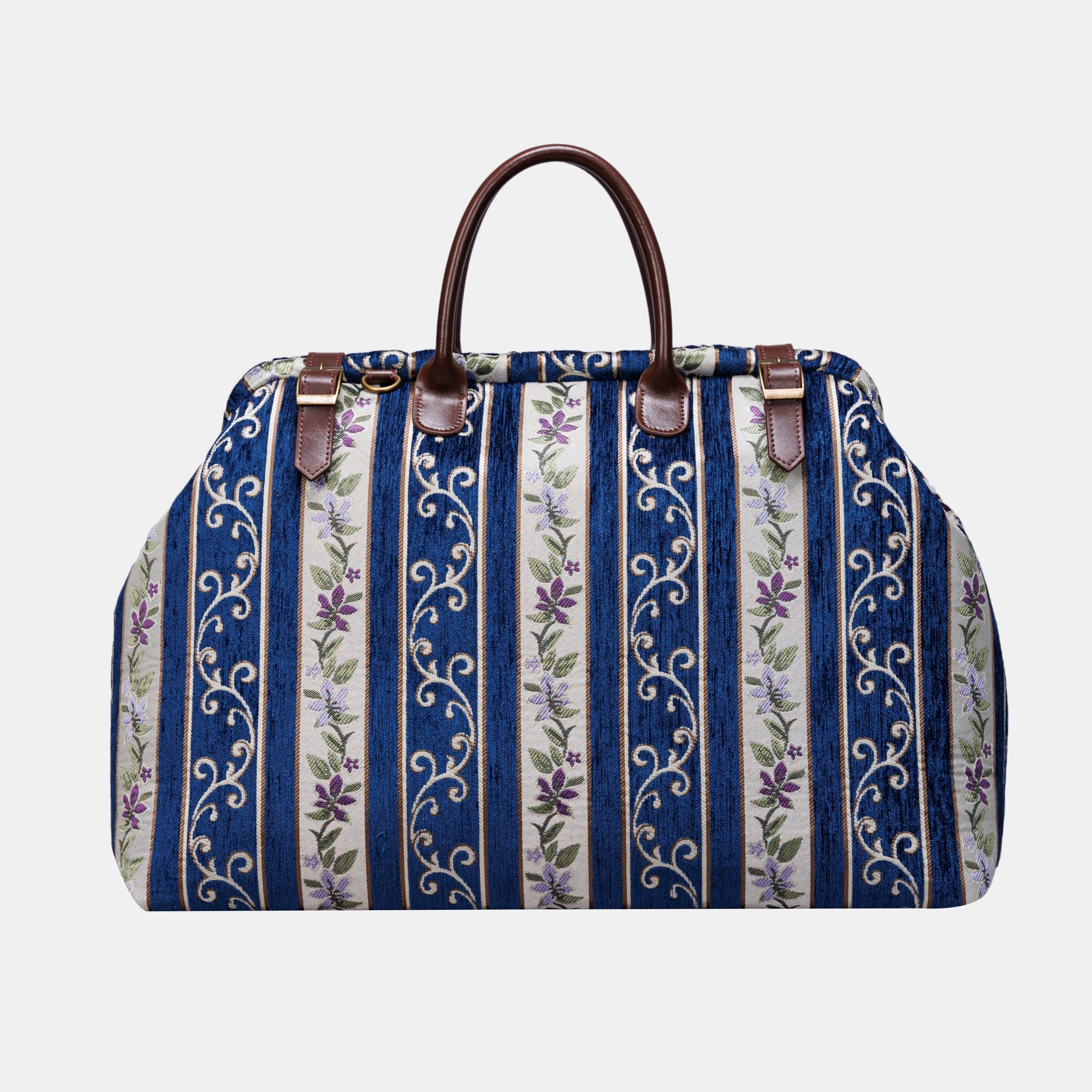 Victorian Strips Navy Large Carpetbag MCW Handmade