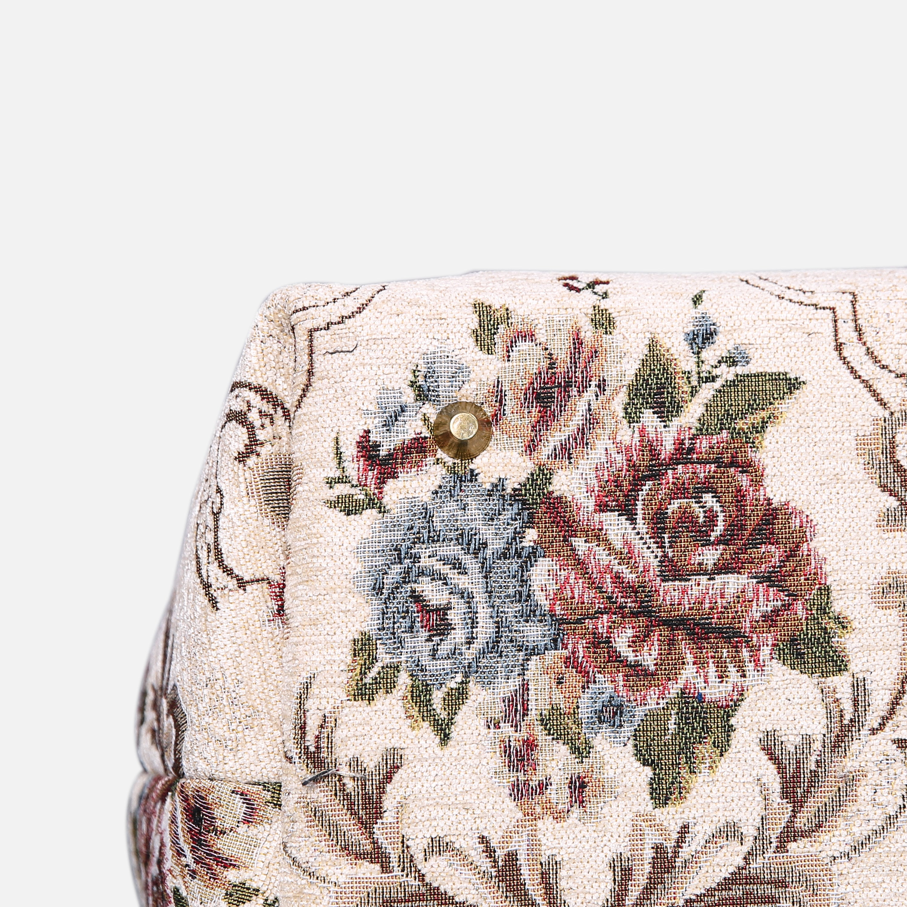 Floral Cream Large Carpetbag MCW Handmade-3