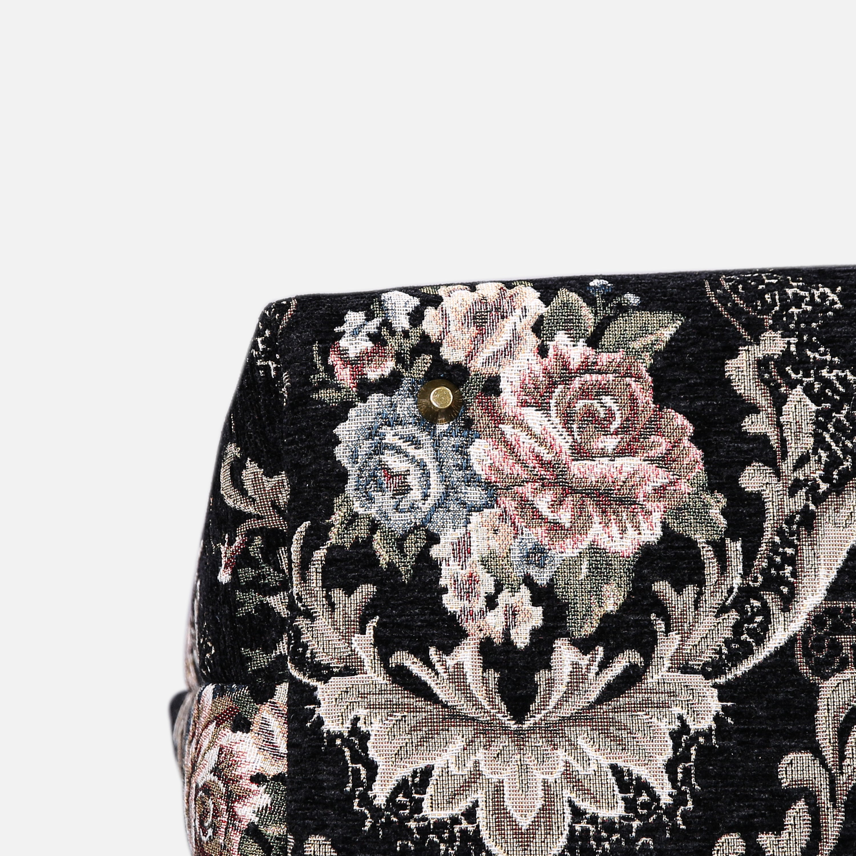 Floral Black Large Carpetbag MCW Handmade-4