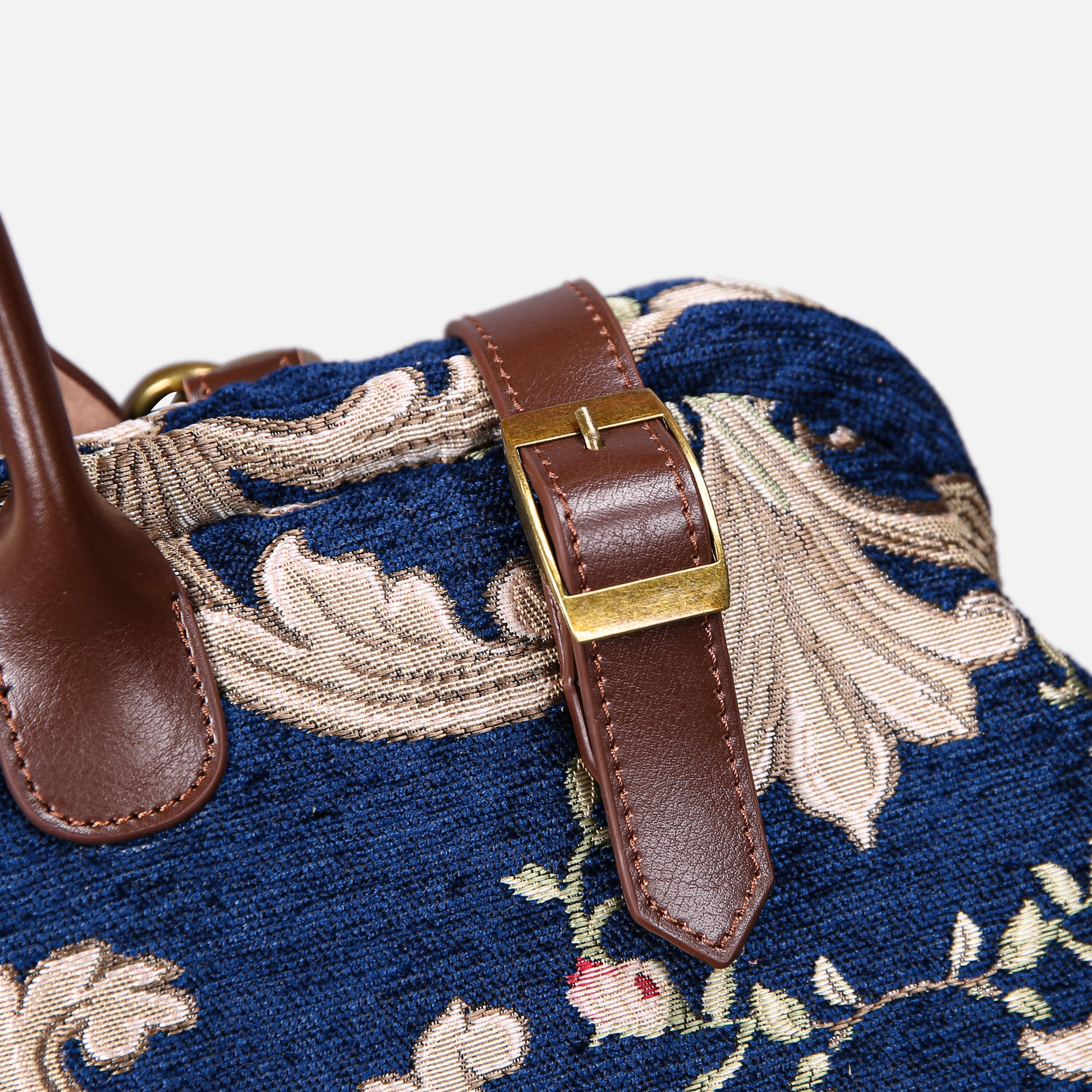 Baroque Garden Blue Large Carpetbag MCW Handmade-5