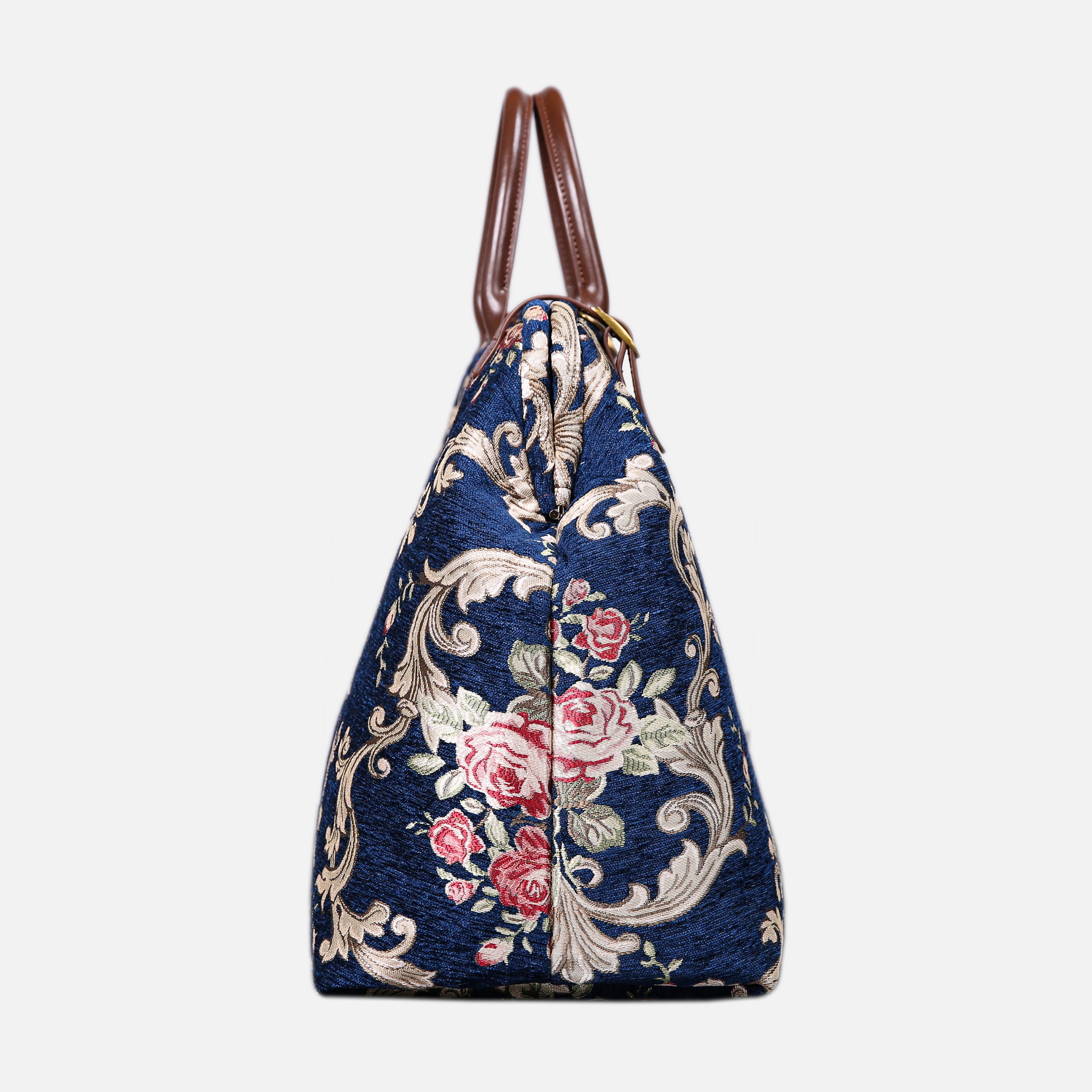 Baroque Garden Blue Large Carpetbag MCW Handmade-2