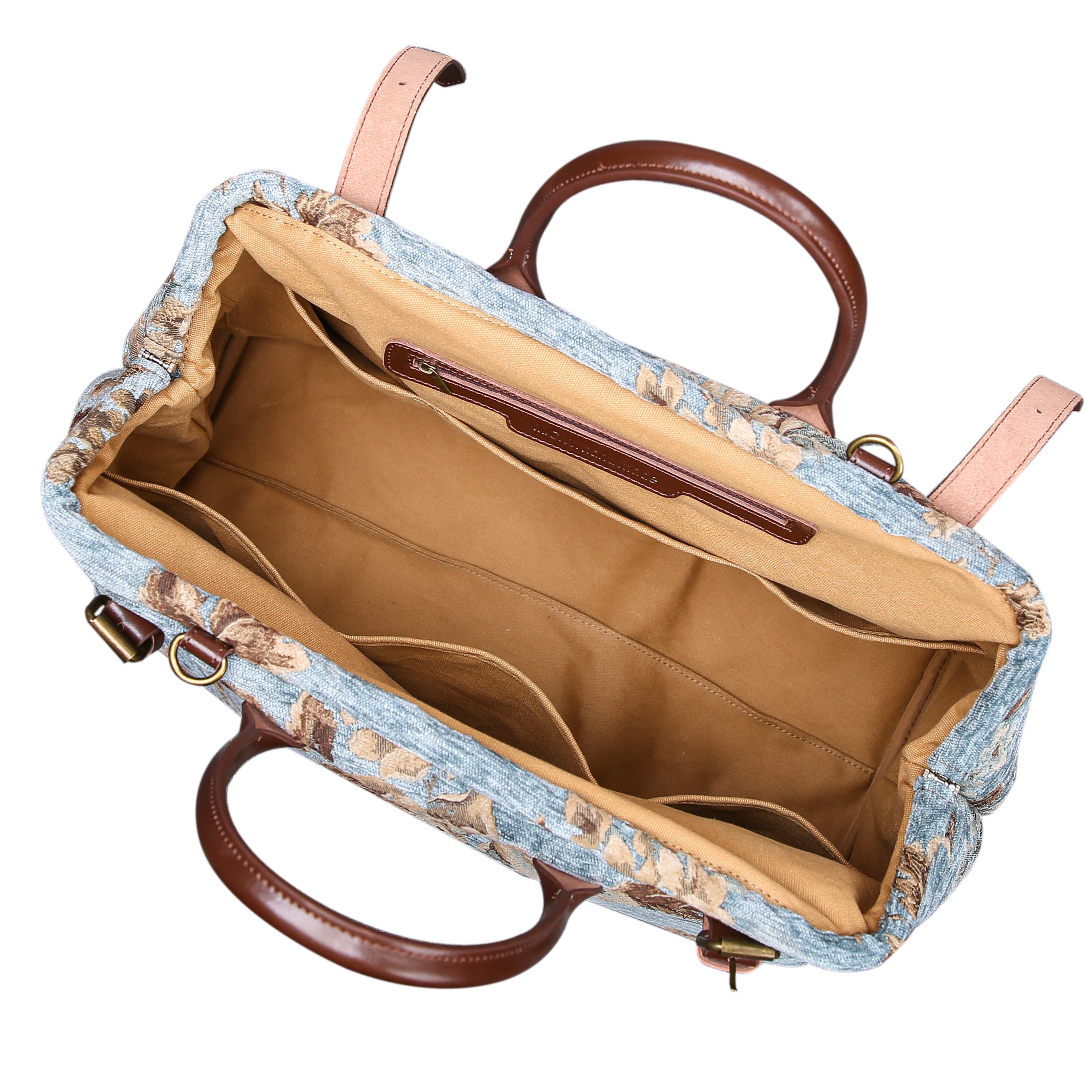 Floral Mint Large Carpetbag MCW Handmade-3