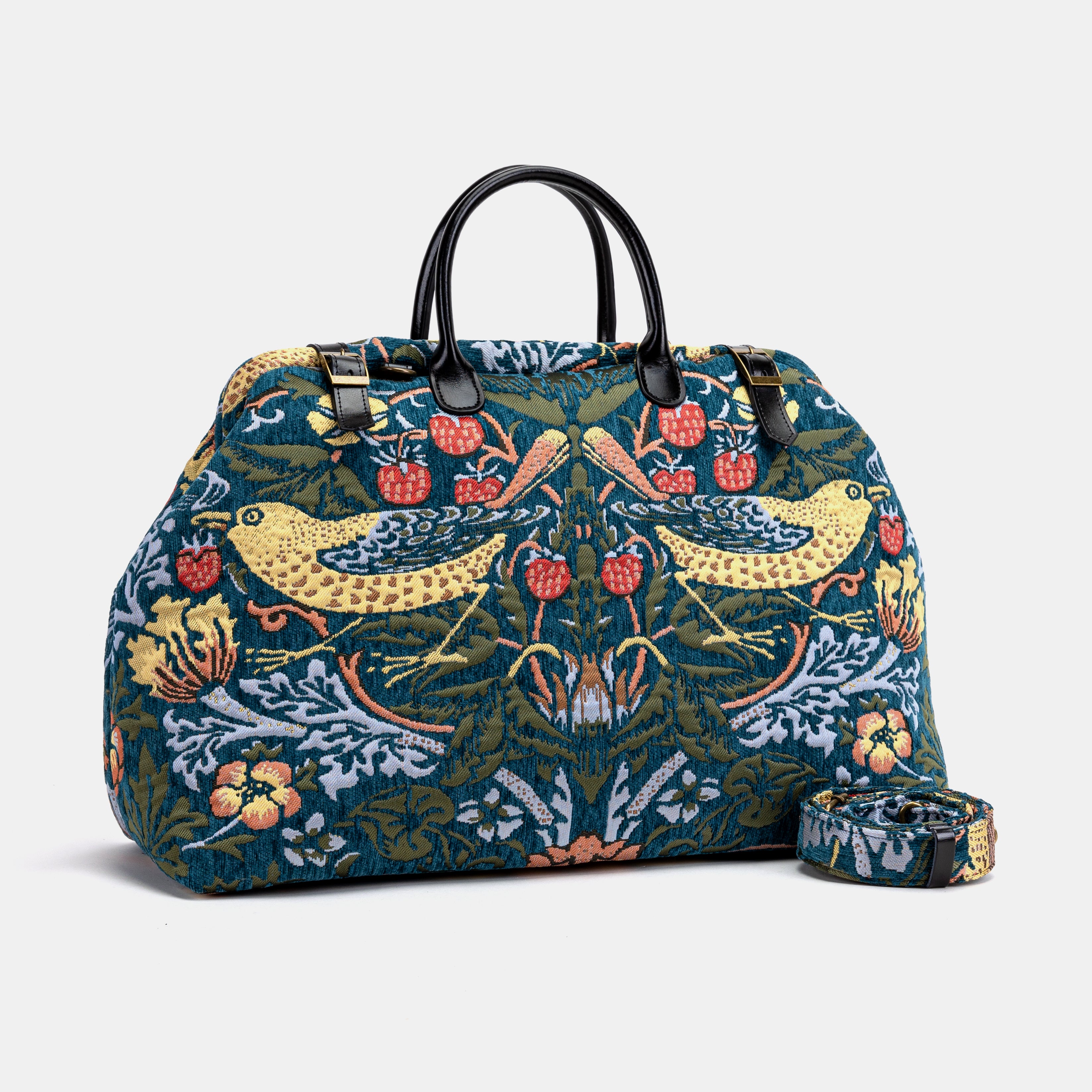 William Morris Strawberry Thief Large Carpetbag Of America front side