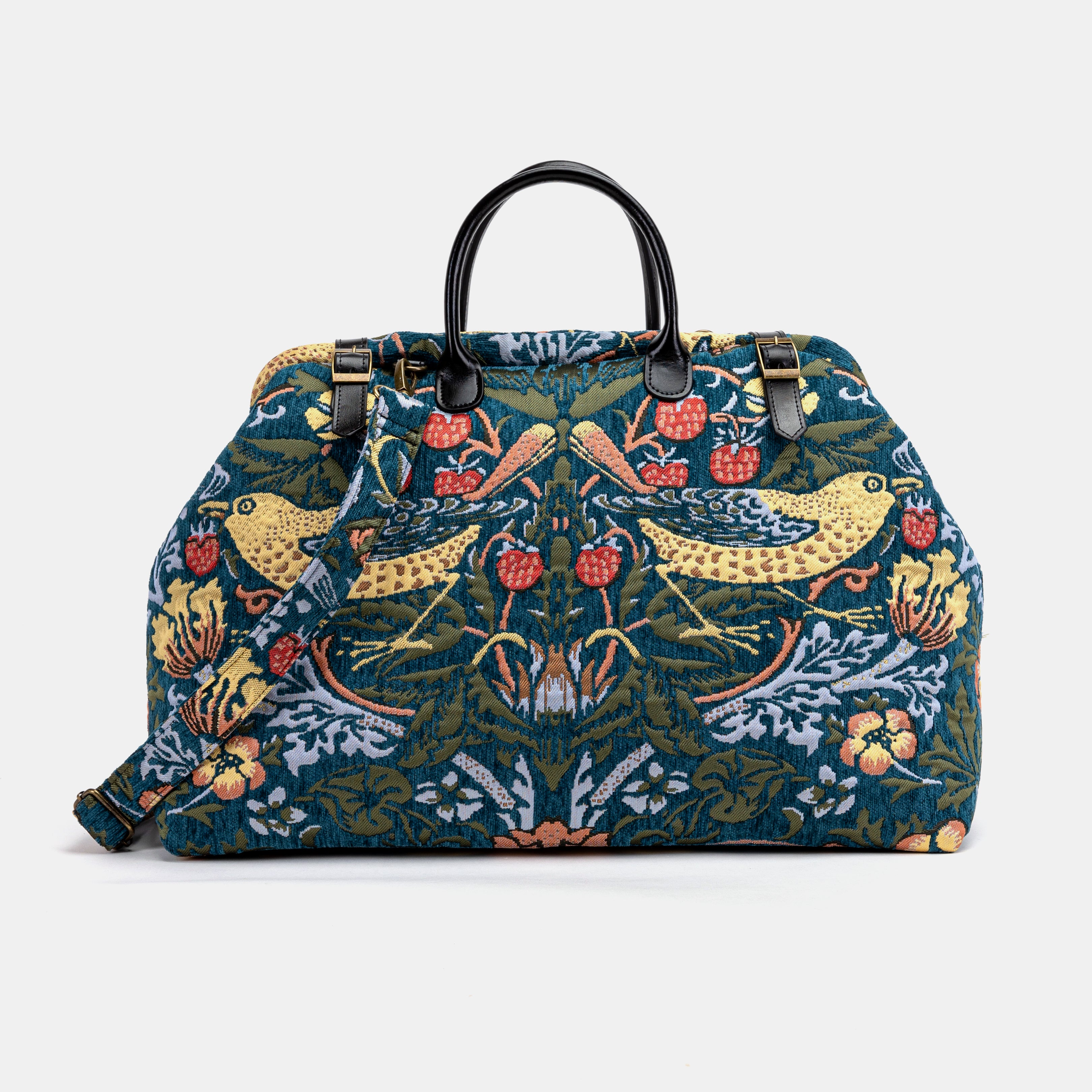 William Morris Strawberry Thief Large Carpetbag Of America with shoulder strap