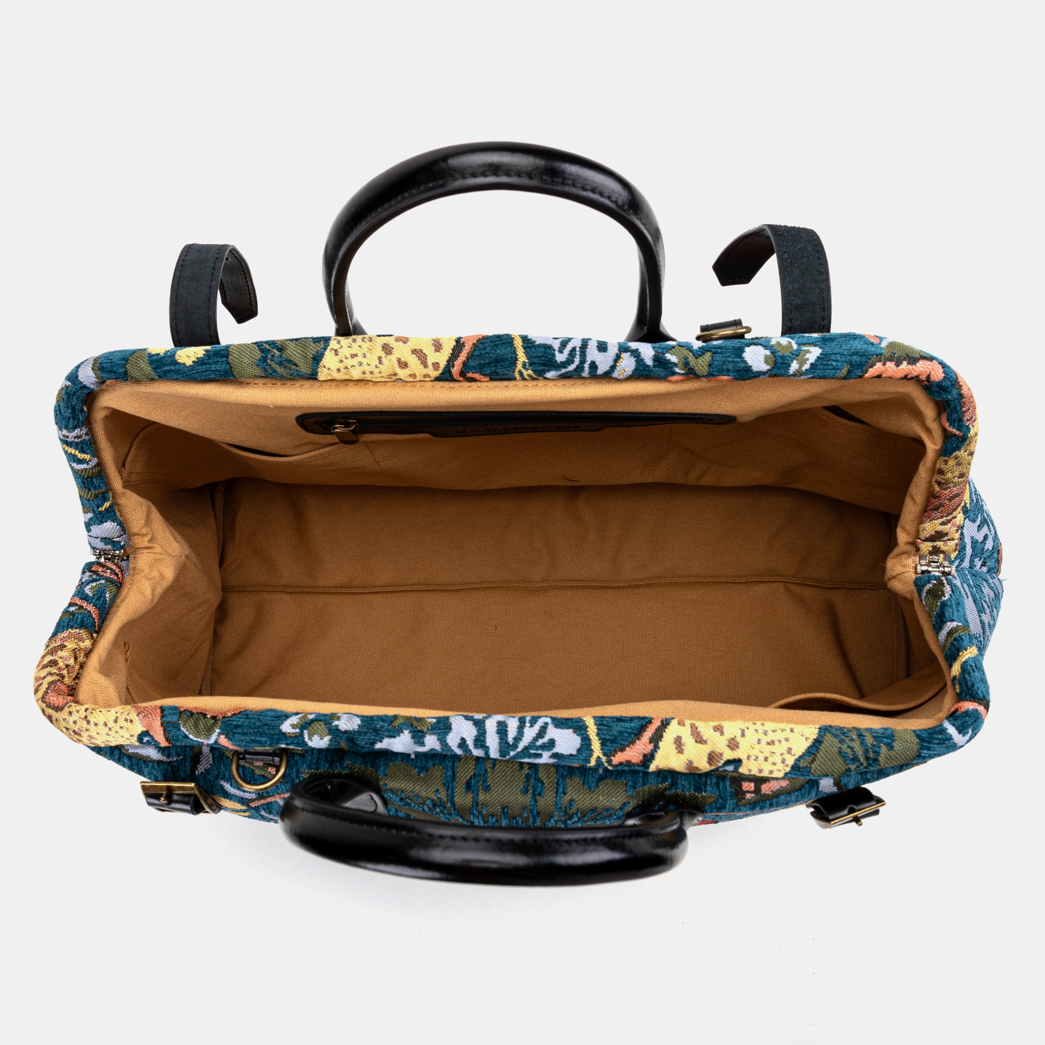 William Morris Strawberry Thief Large Carpetbag Of America inside