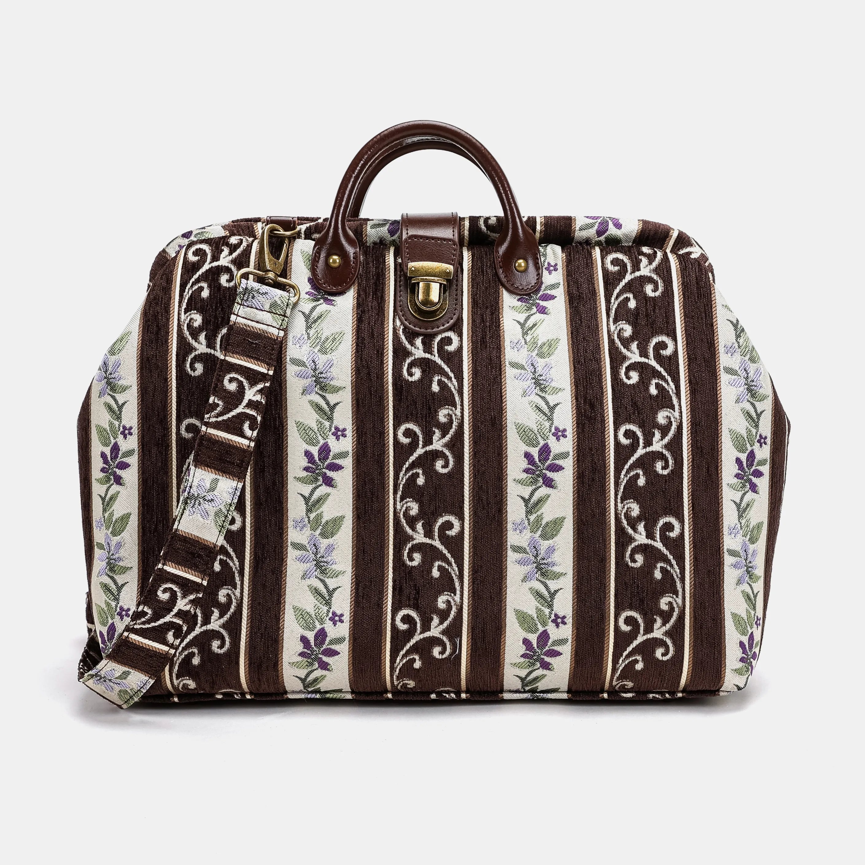 Victorian Stripes Brown Work Carpet Bag Oof America main