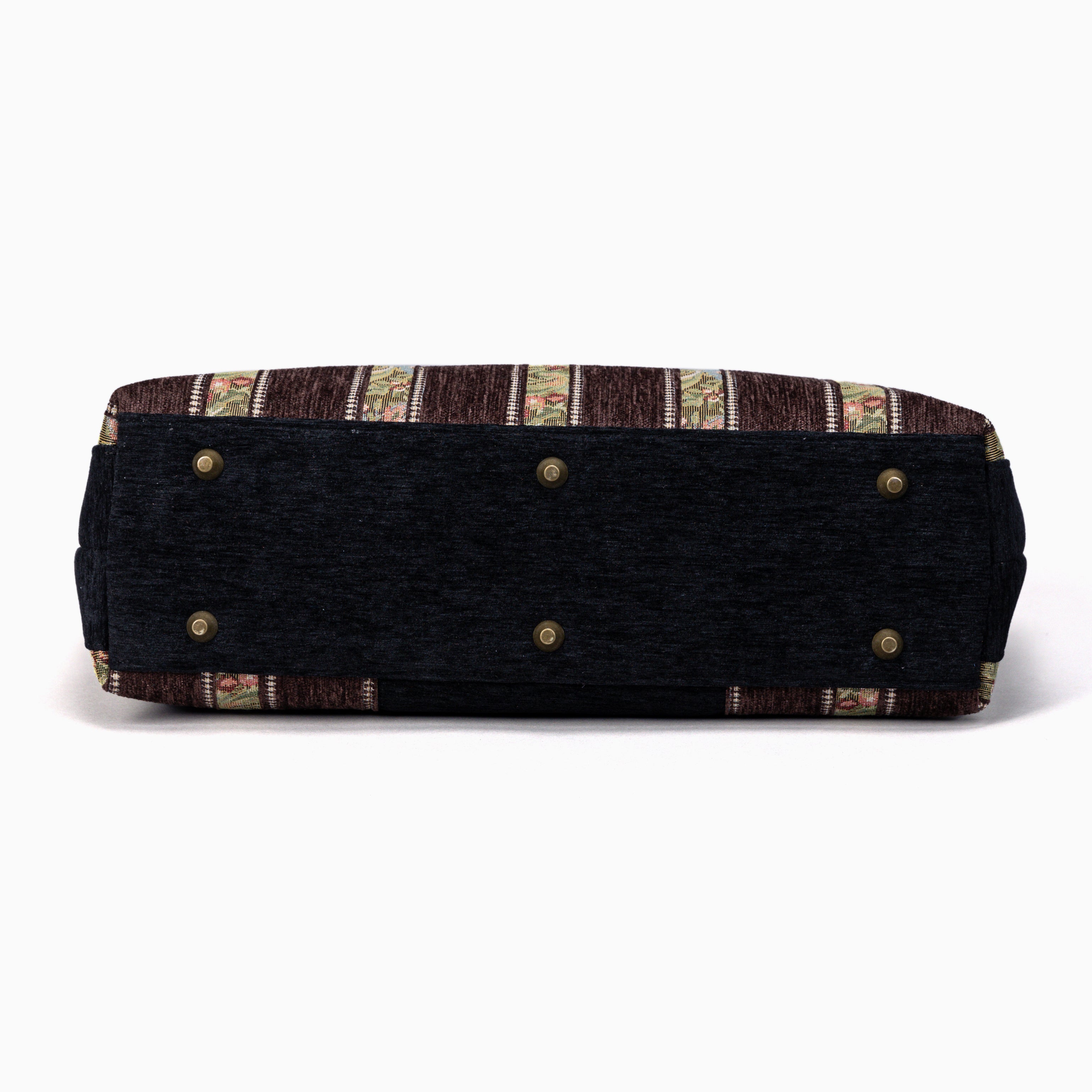 Floral Stripes Brown Work Bag
