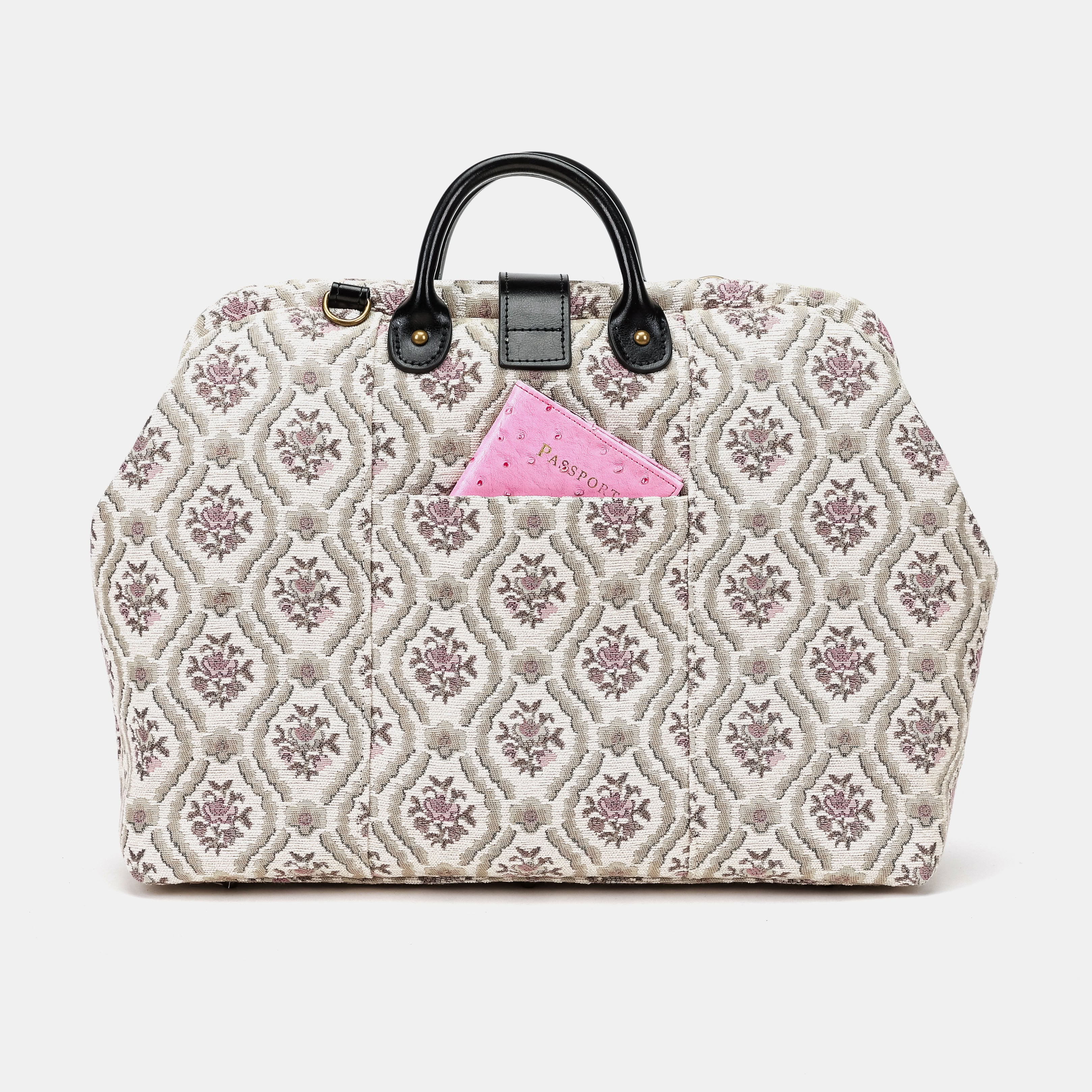 Traditional Cream Laptop Work Bag Carpetbag of America back