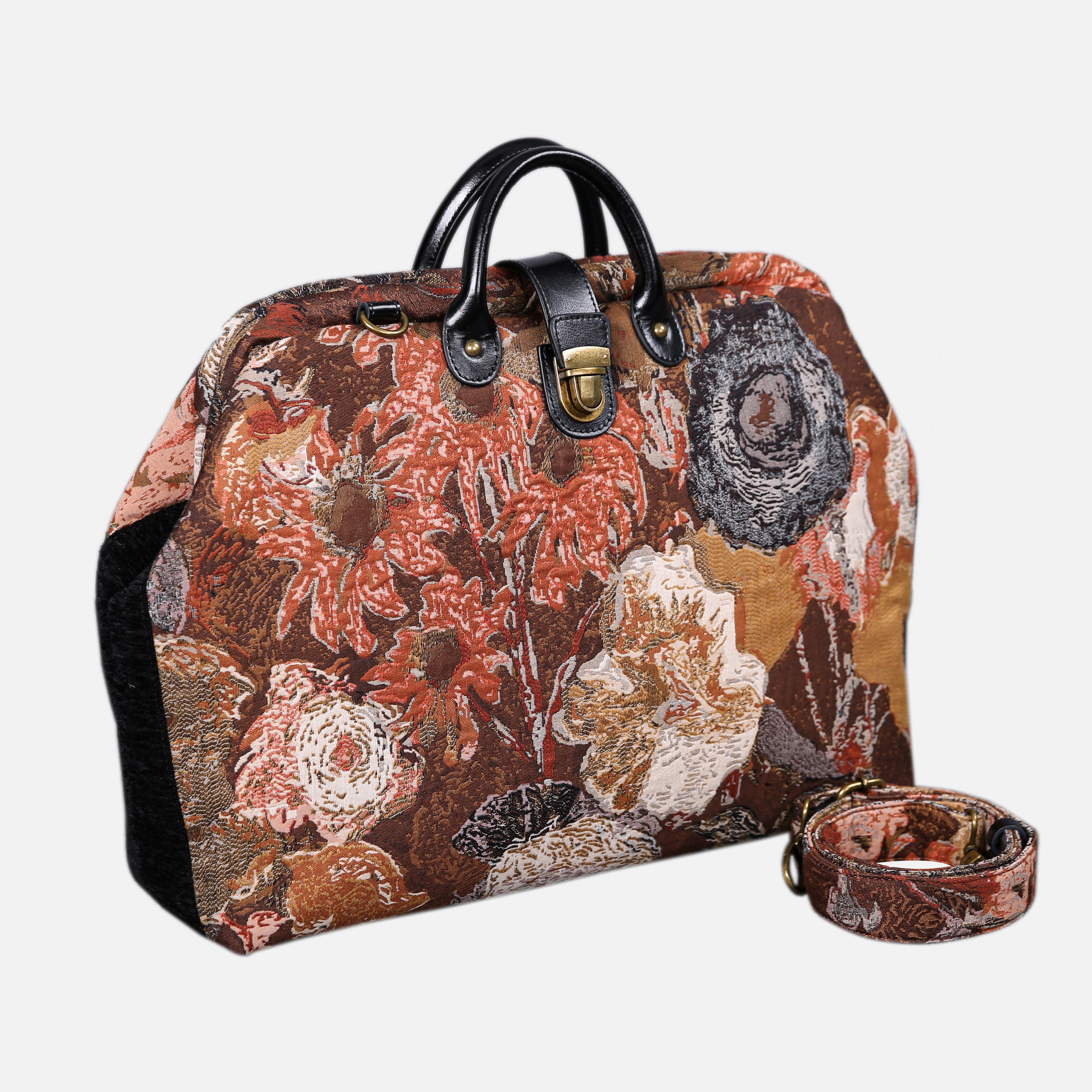 Abstract Brown carpet bag MCW Handmade-1