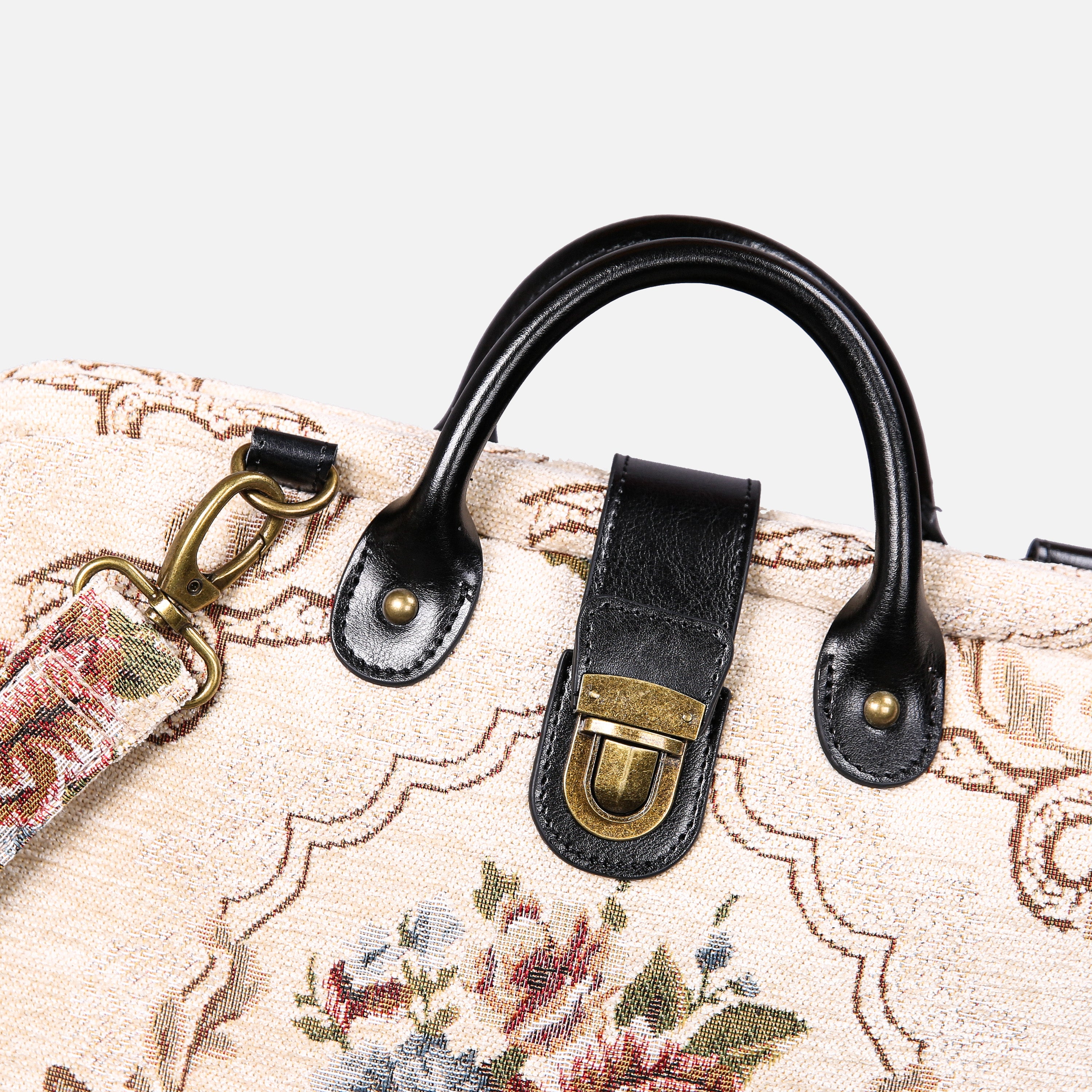 Floral Cream carpet bag MCW Handmade-5