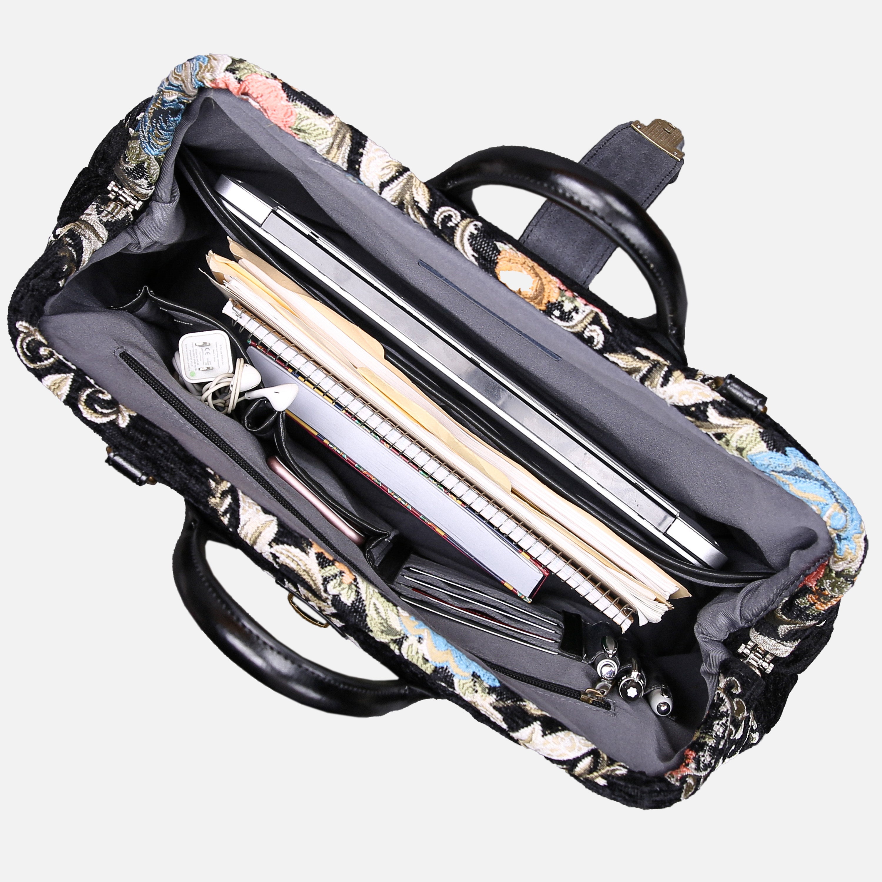 Eternal Elegance Blk carpet bag MCW Handmade-5