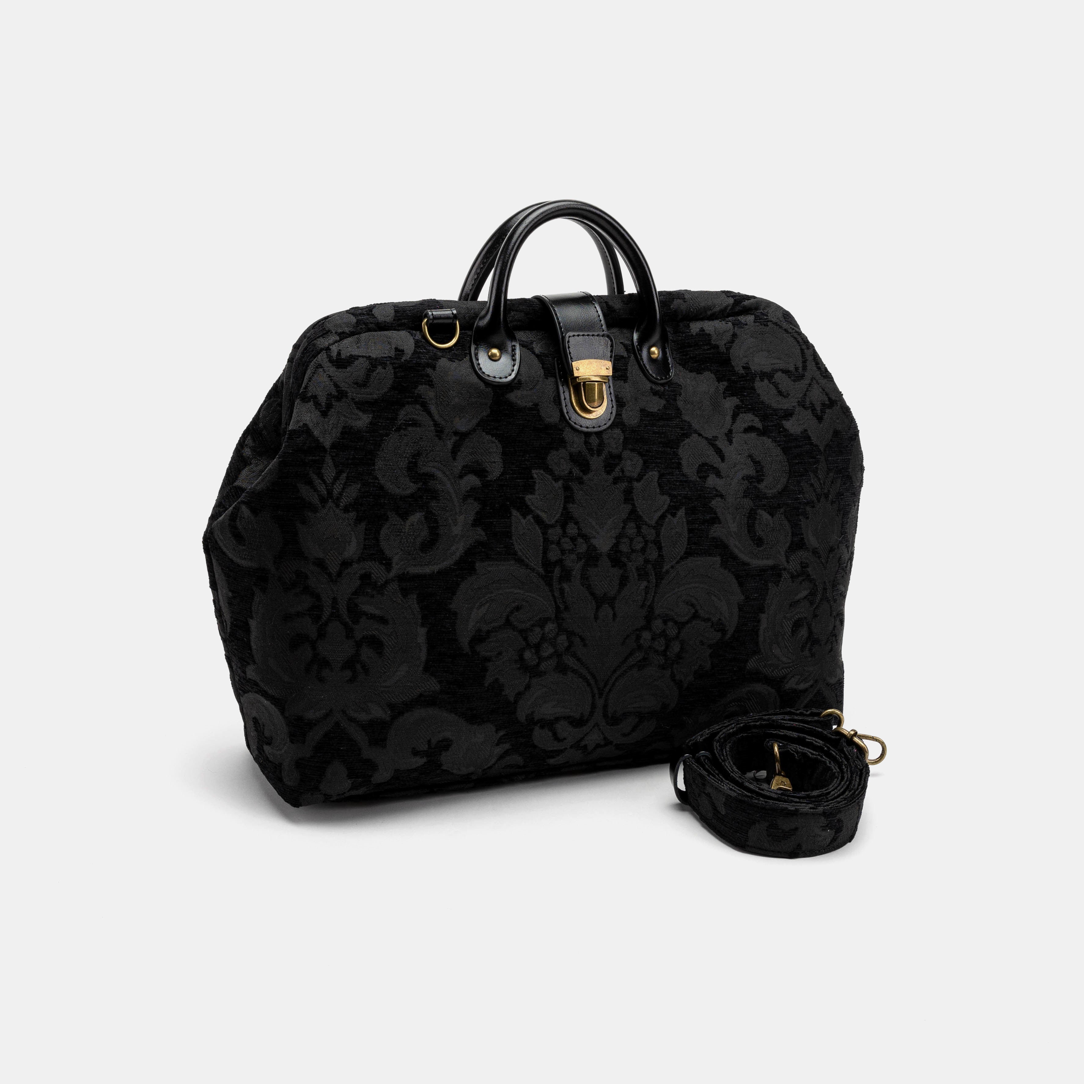 Victorian Blossom black/black Laptop Work Bag Carpetbag of America WITH shoulder strap