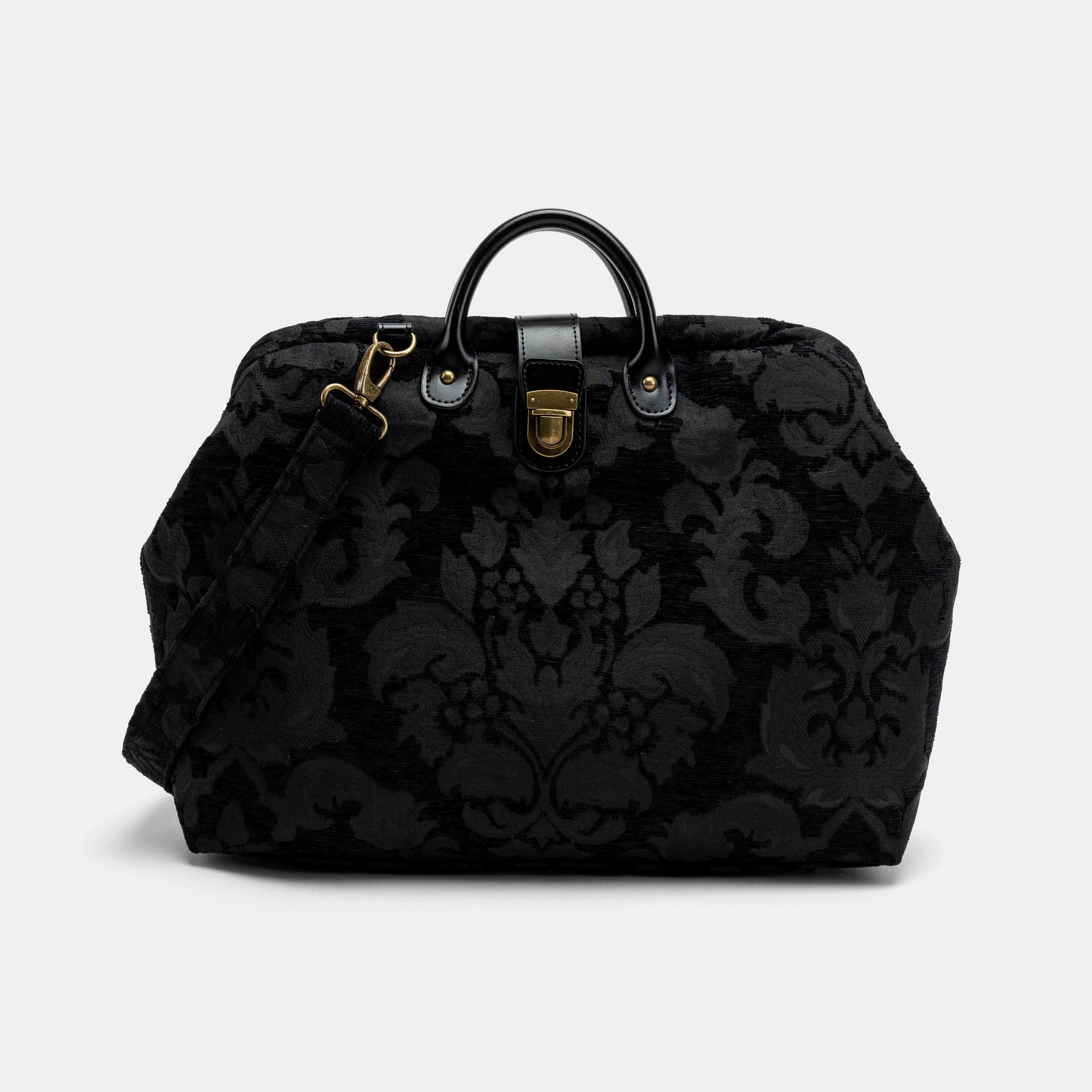 Victorian Blossom black/black Laptop Work Bag Carpetbag of America front