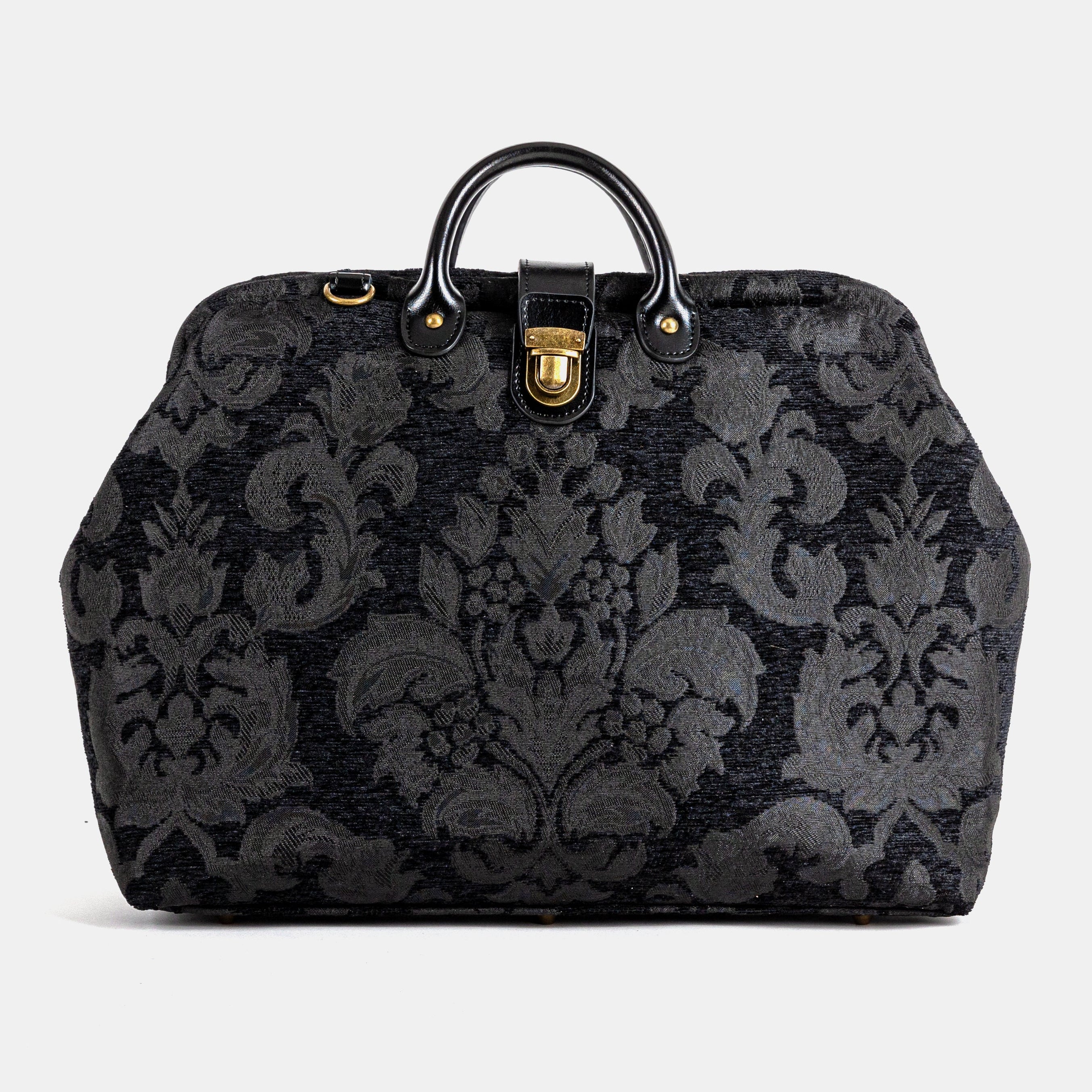 Victorian Blossom Black/Black Laptop Work Bag front