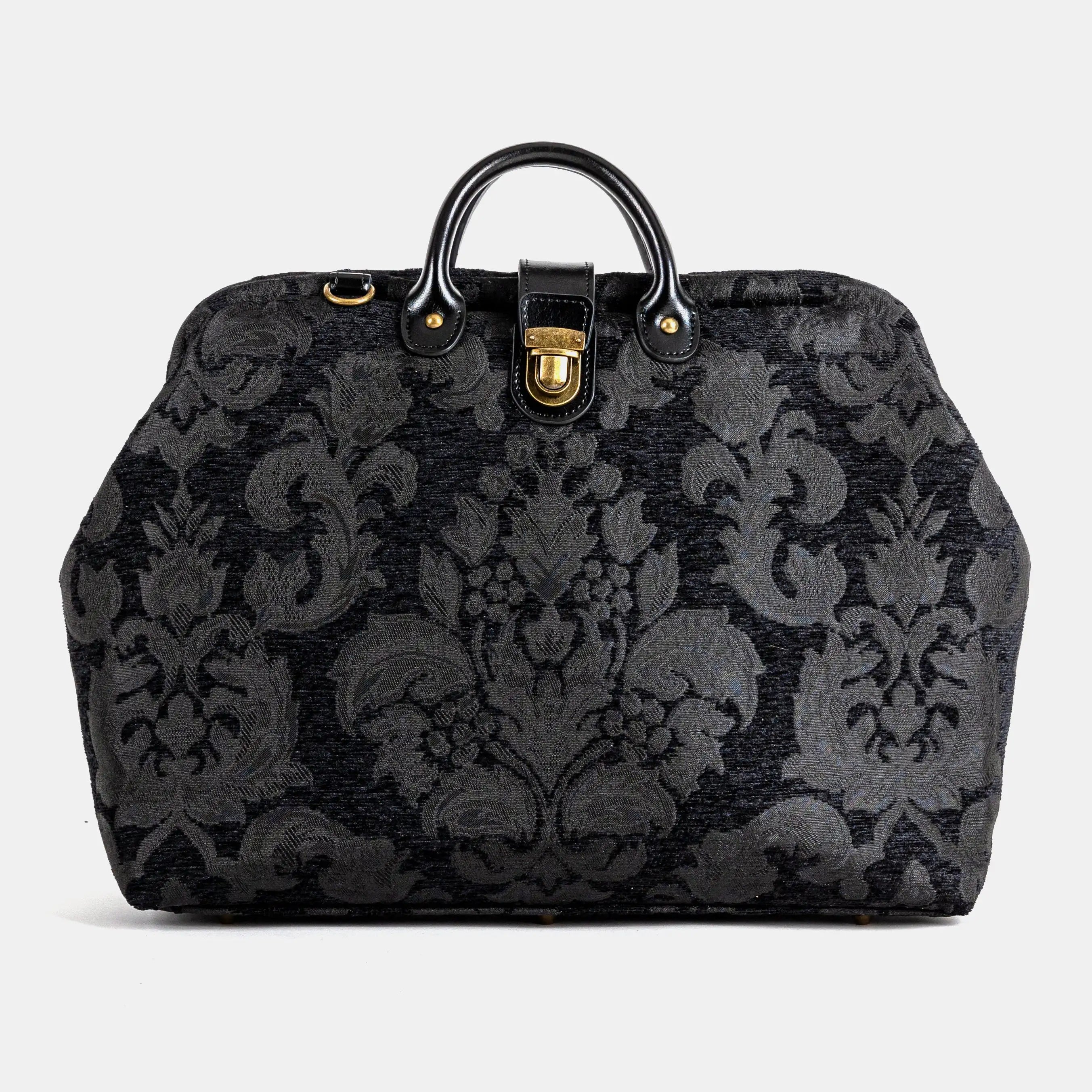 Victorian Blossom Black/Black Laptop Work Bag of America front