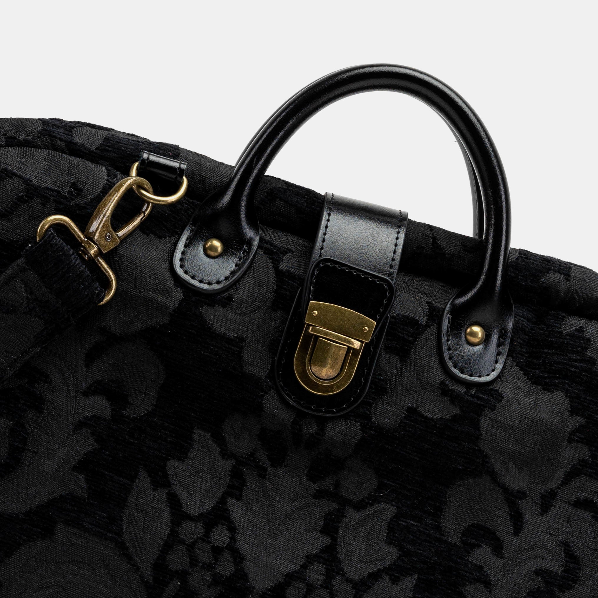 Victorian Blossom black/black Laptop Work Bag Carpetbag of America detail