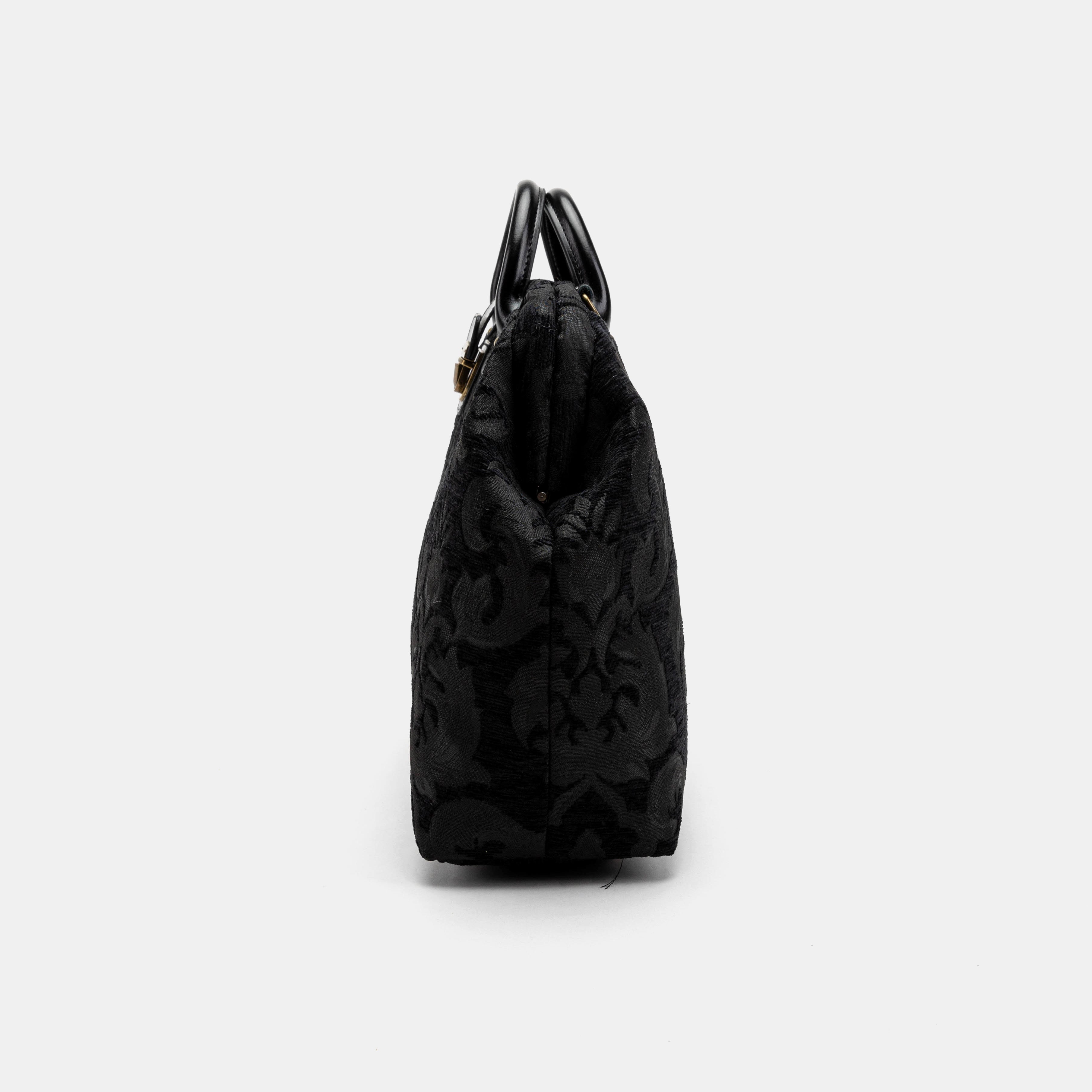 Victorian Blossom black/black Laptop Work Bag Carpetbag of America side