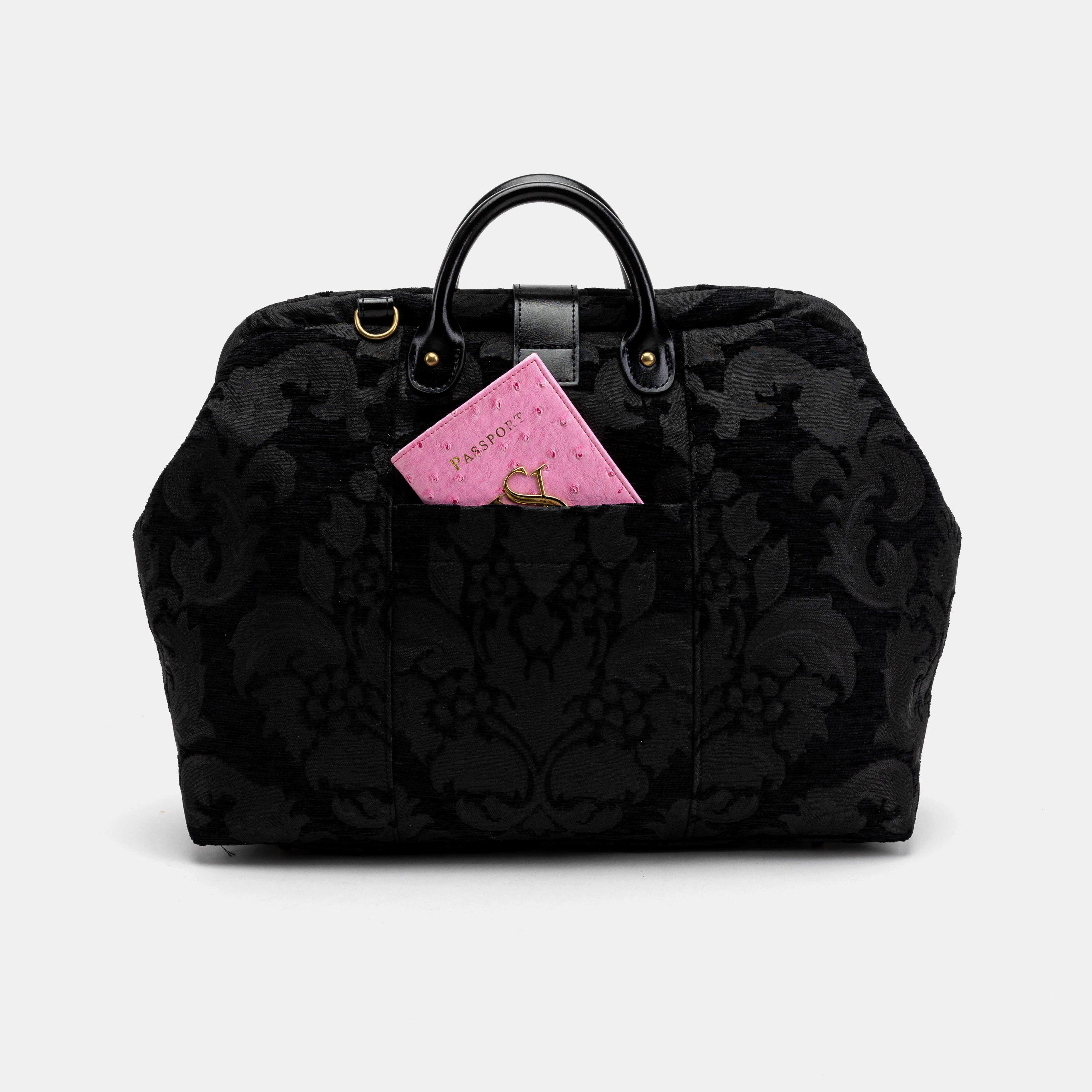 Victorian Blossom black/black Laptop Work Bag Carpetbag of America back
