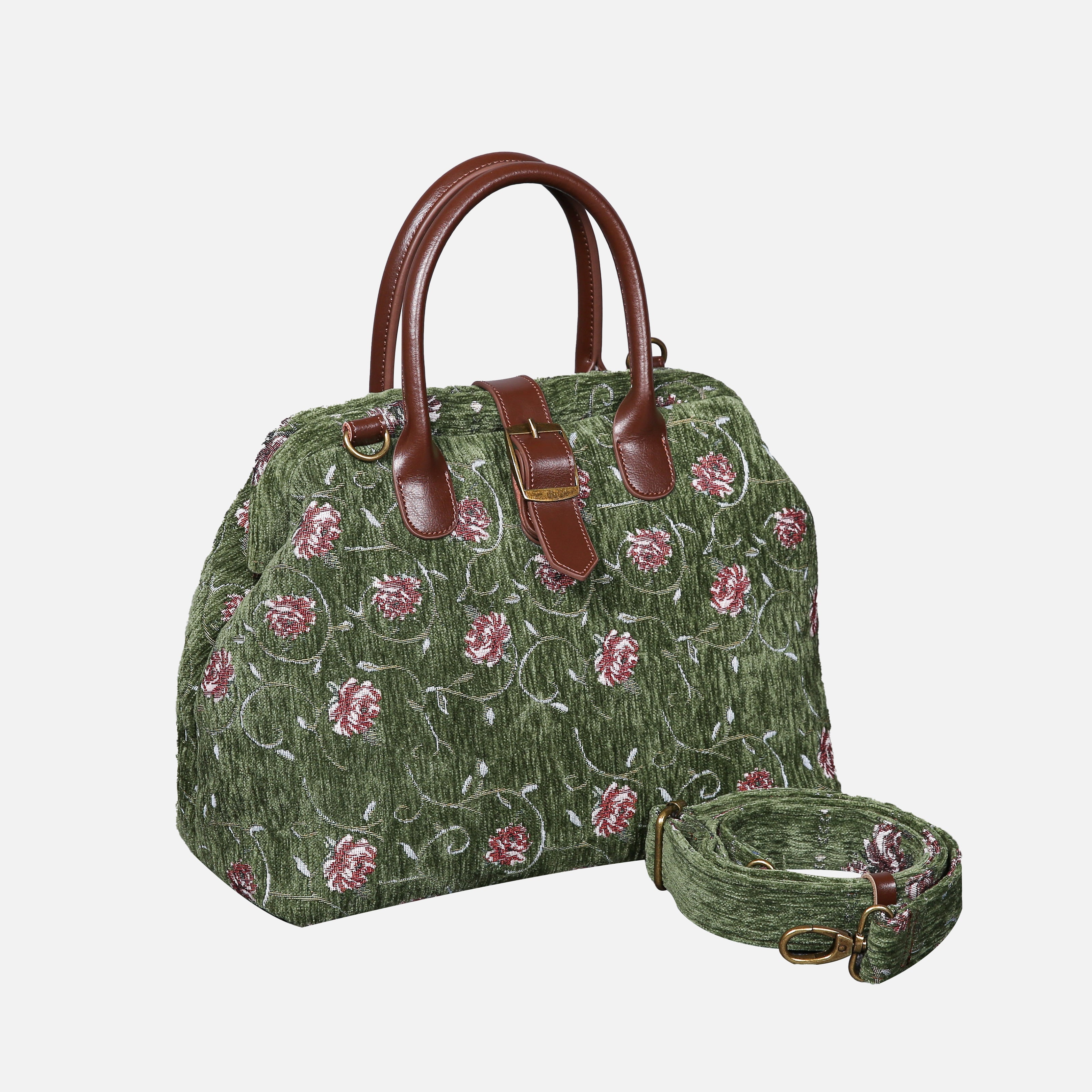 Climbing Rose Carpet Handbag Purse carpet bag MCW Handmade-3
