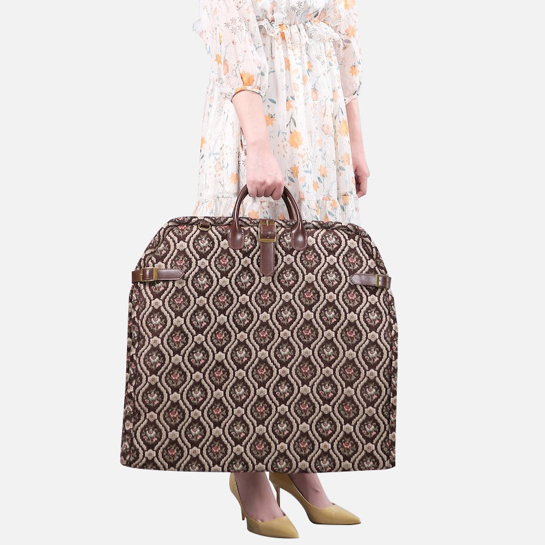 Traditional Brown Carpet Garment Bag carpet bag MCW Handmade-1