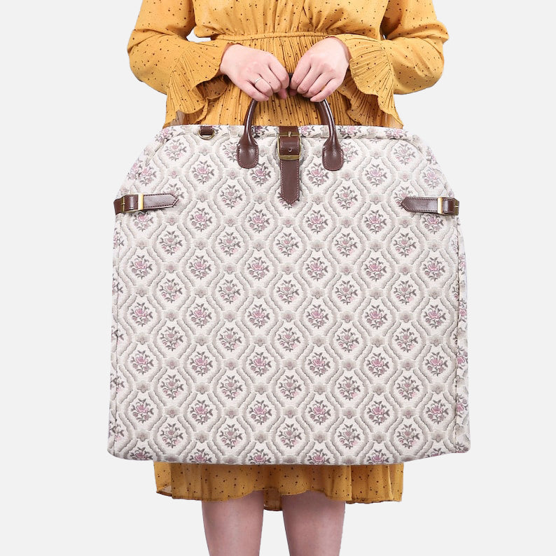 Traditional Cream Carpet Garment Bag carpet bag MCW Handmade-1