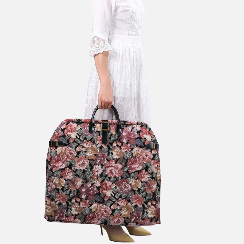 Floral Rose Carpet Garment Bag carpet bag MCW Handmade-1