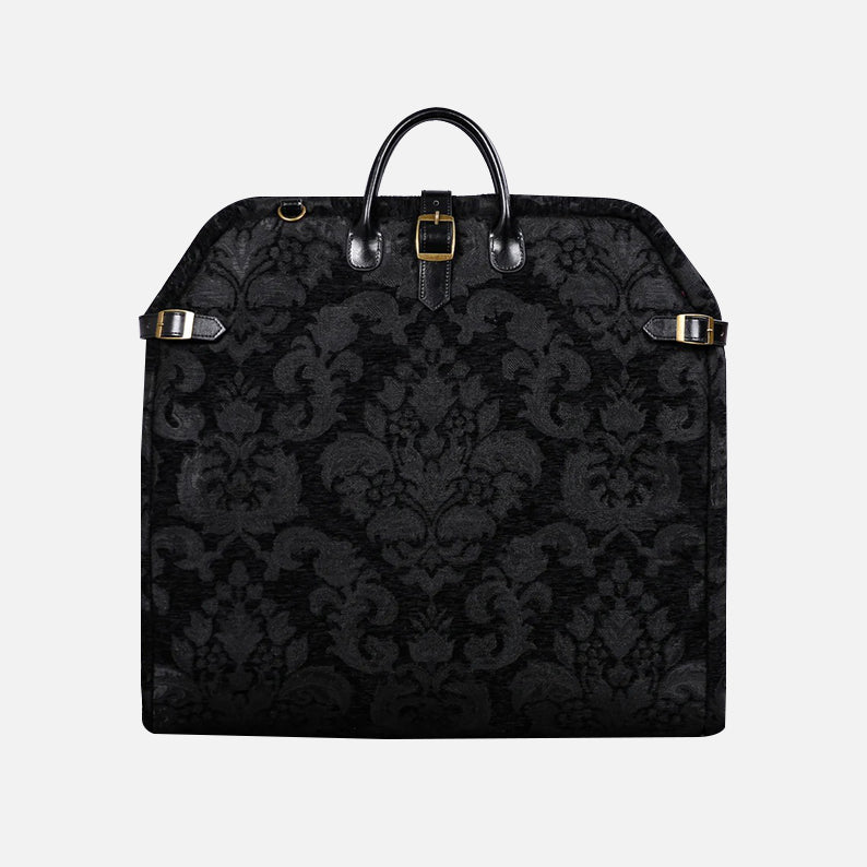 Victorian Blossom BLK/BLK Carpet Garment Bag carpet bag MCW Handmade-2