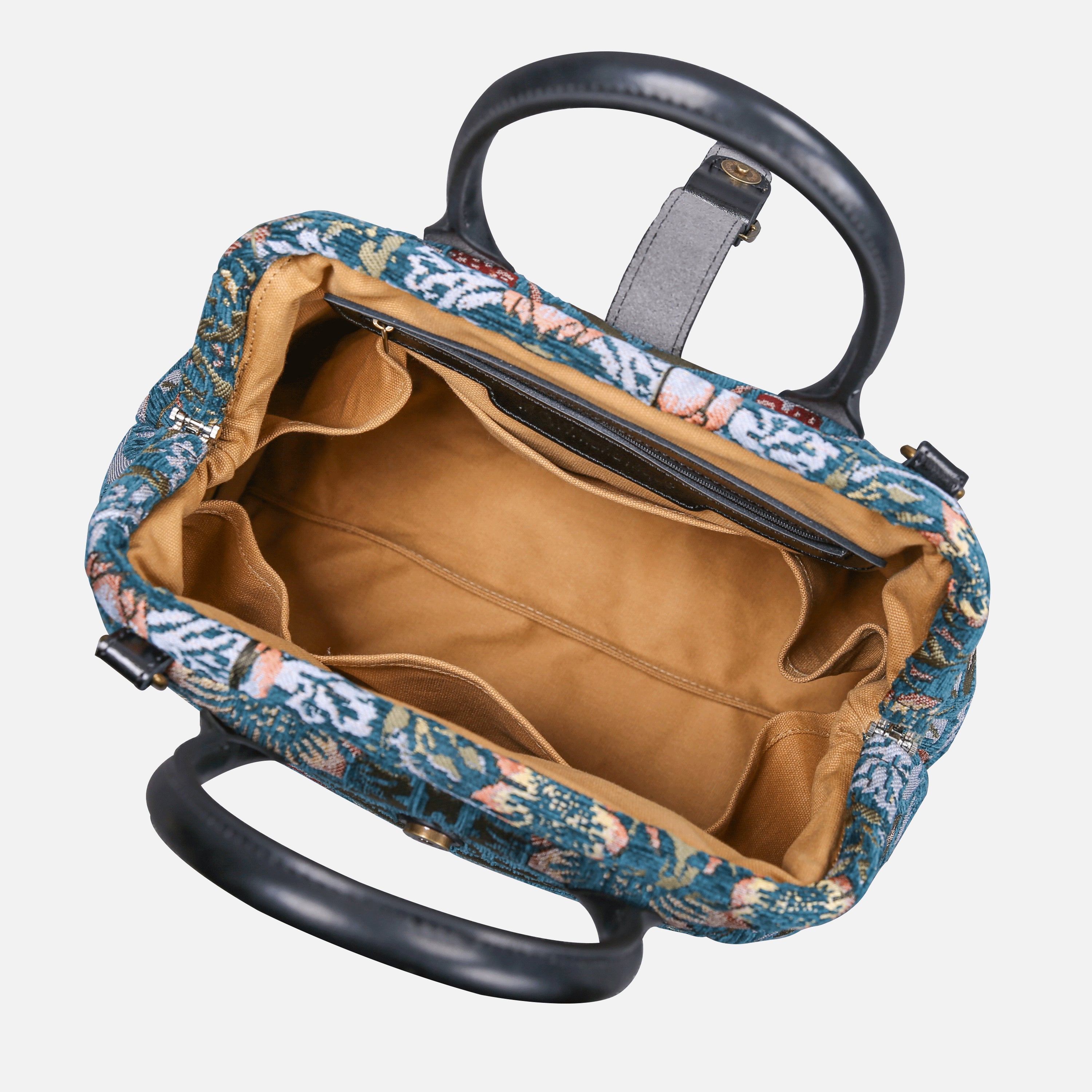 William Morris Strawberry Thief Carpet Handbag Purse carpet bag MCW Handmade-5