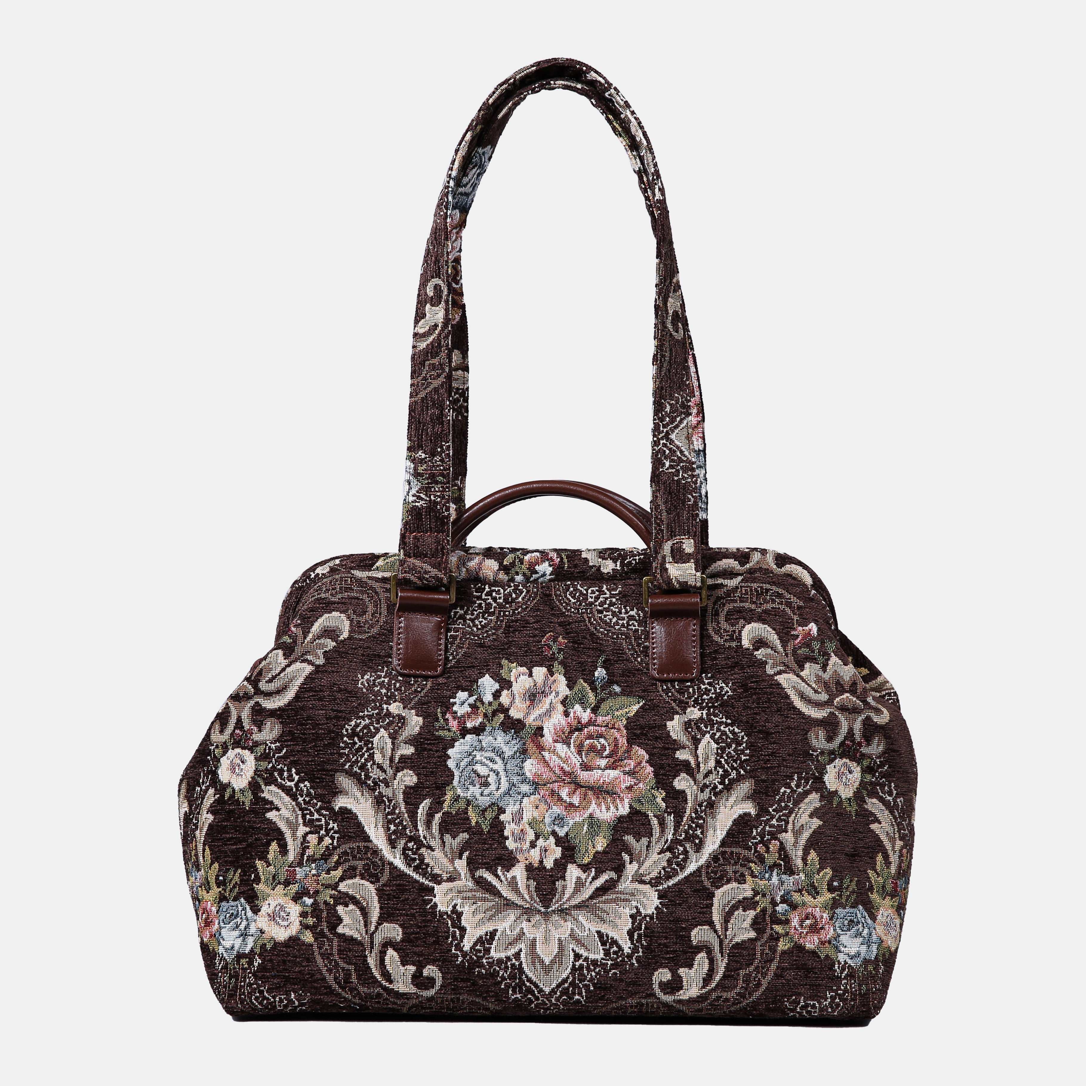 Floral Brown Knitting Project Bag MCW Handmade-5