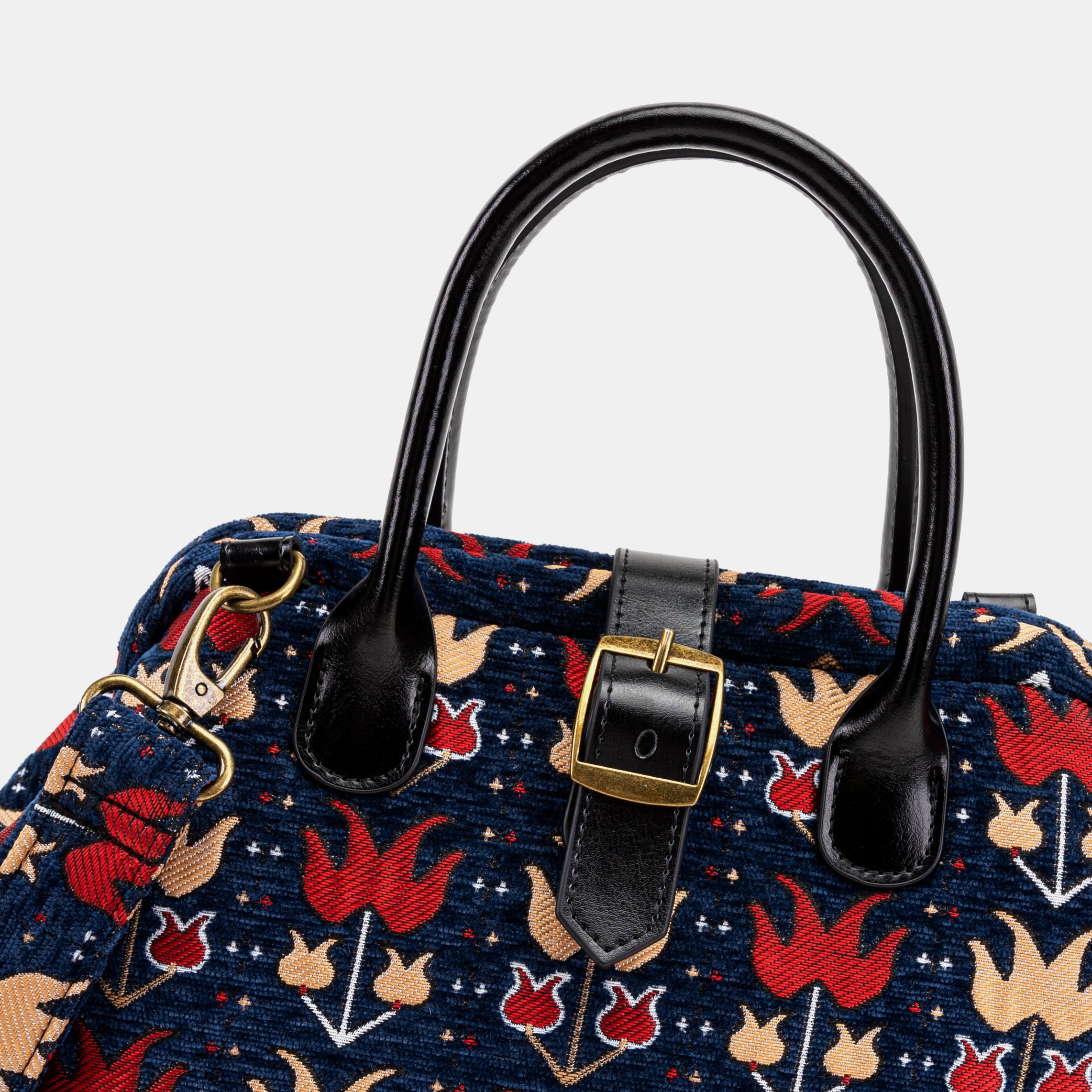 Opium Poppy Carpet Handbag Purse of America buckle