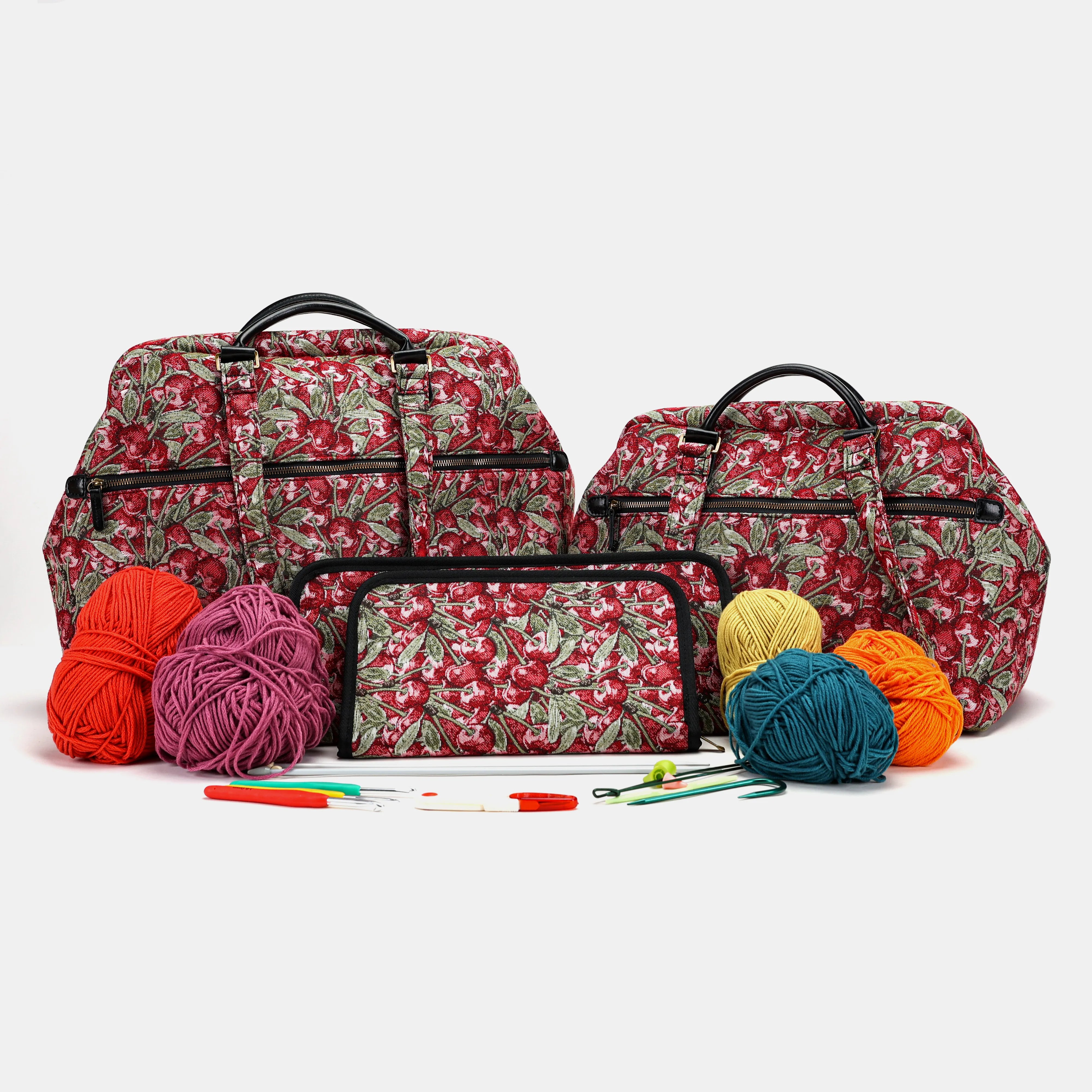 Cherry Cascade Knitting Project Bag back-3