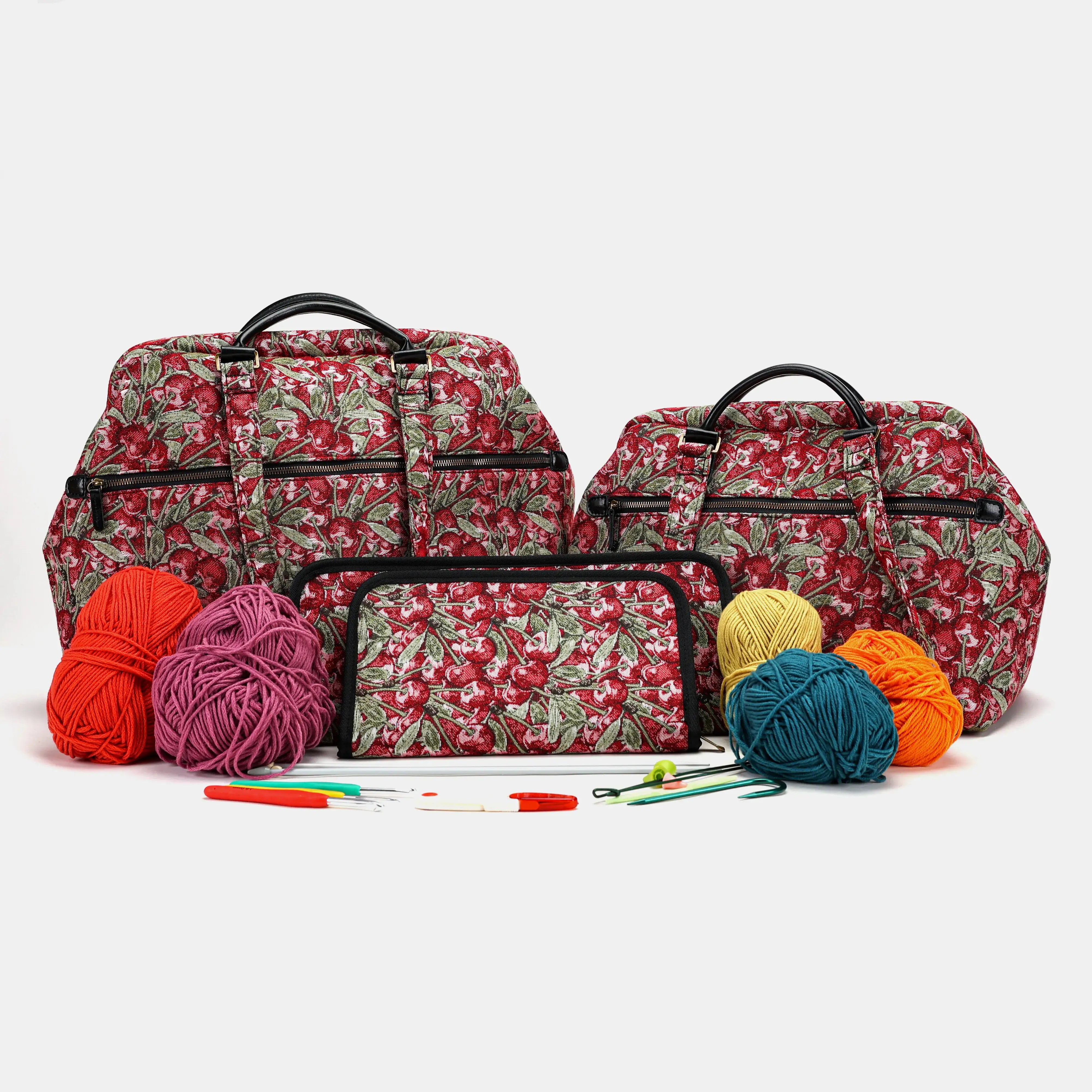 Cherry Cascade Knitting Project Bag of America back-3