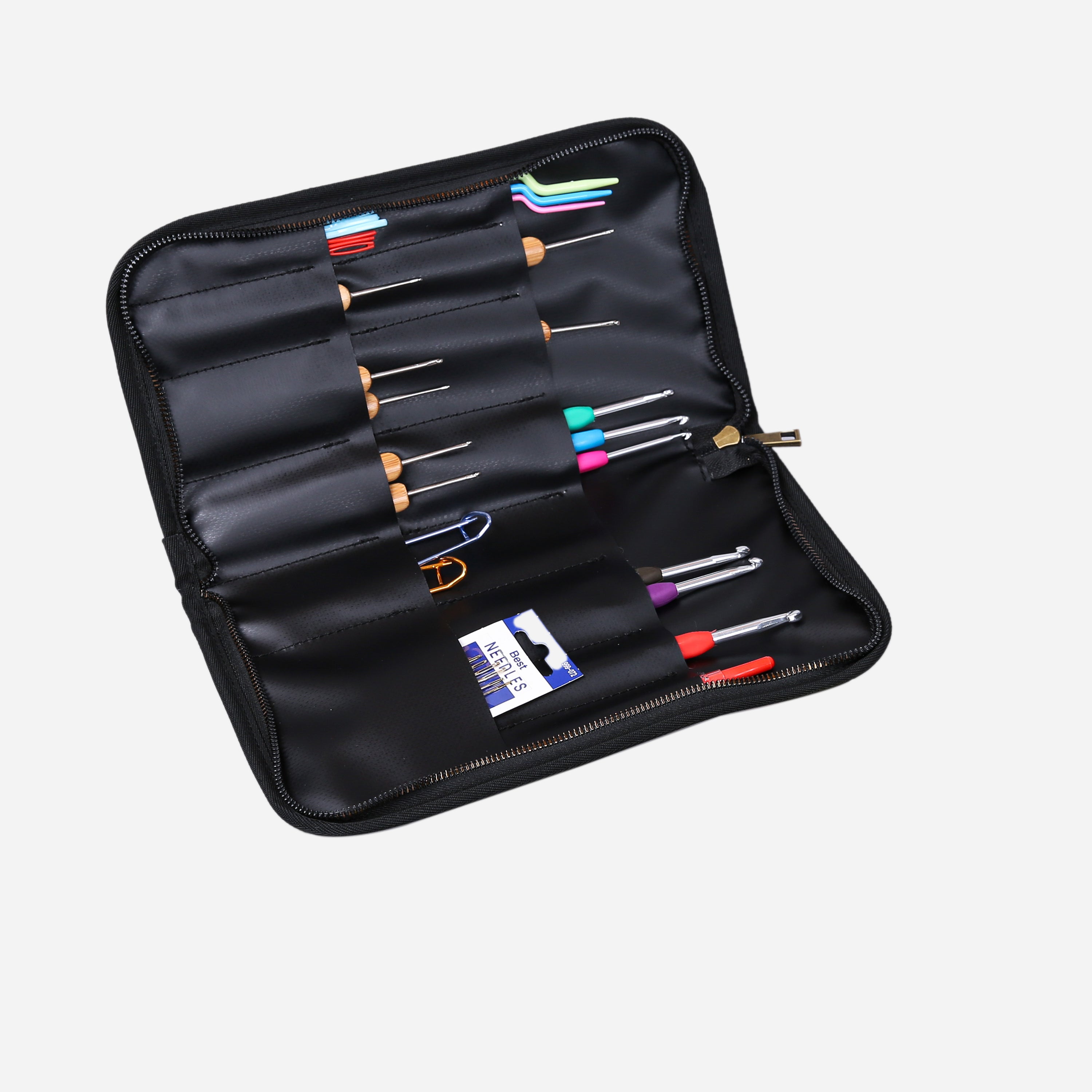 Burnout Velvet Aqua Blue Carpet Needle Case MCW Handmade-4