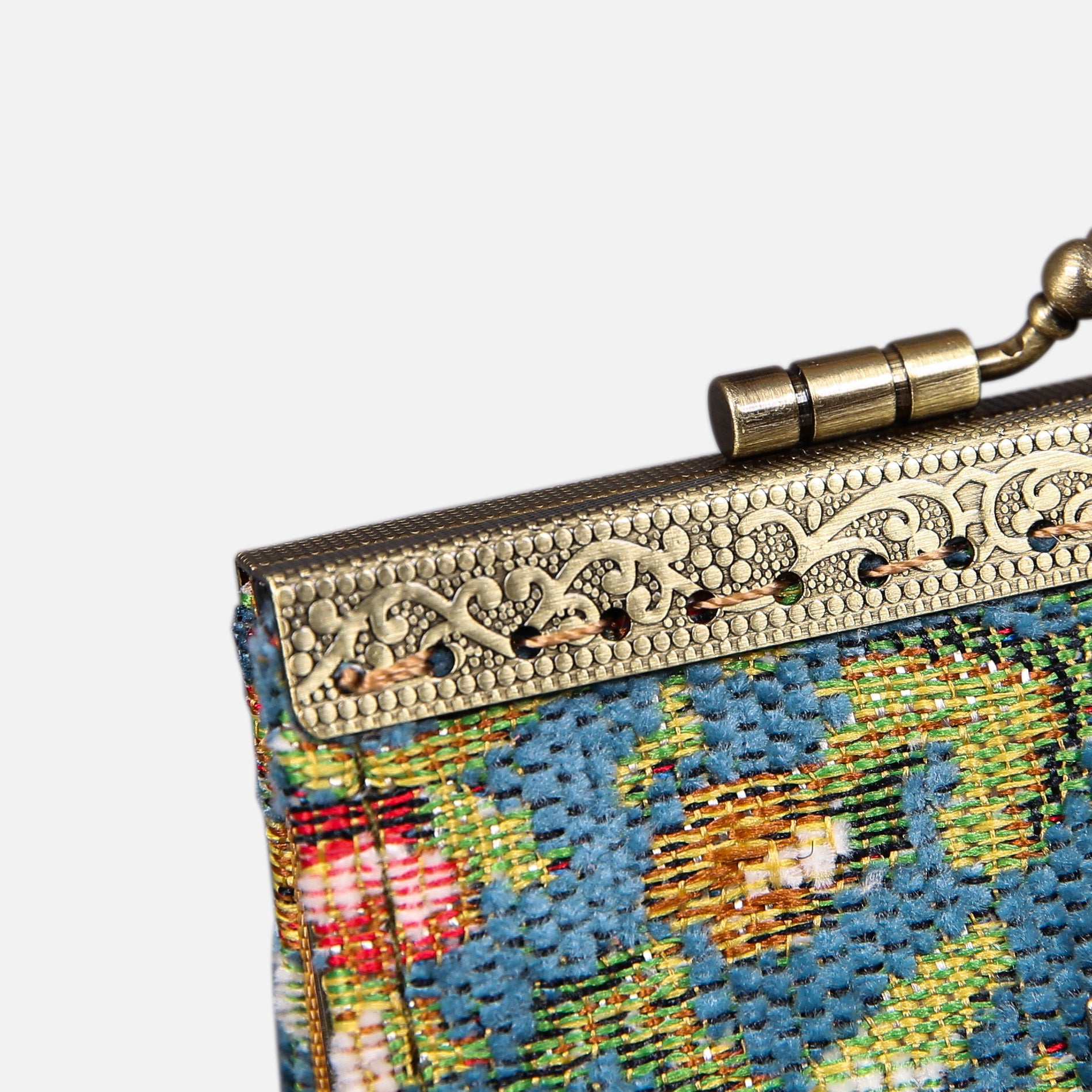 Oriental Light Blue Card Wallet MCW Handmade-7