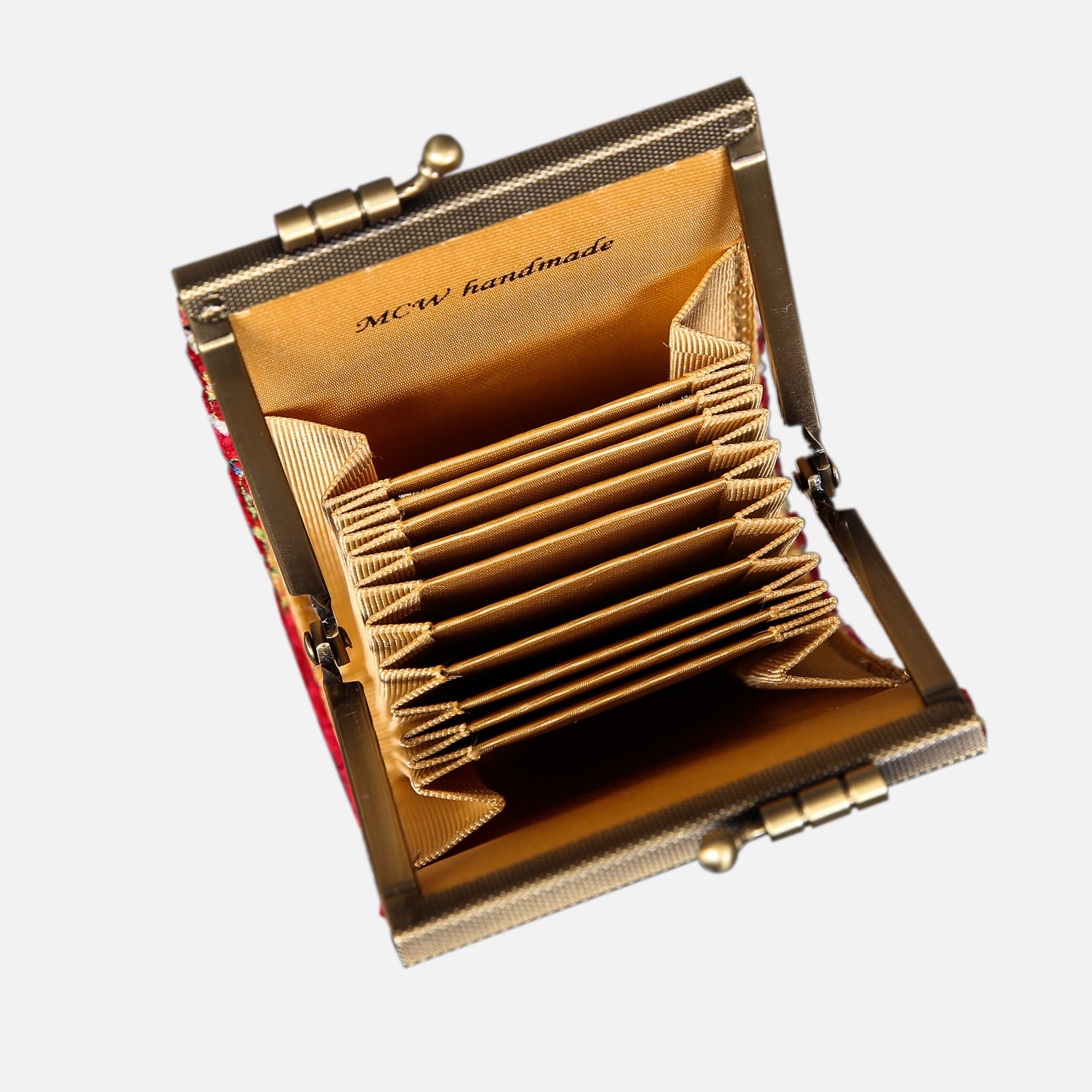 Oriental Red Card Wallet MCW Handmade-5