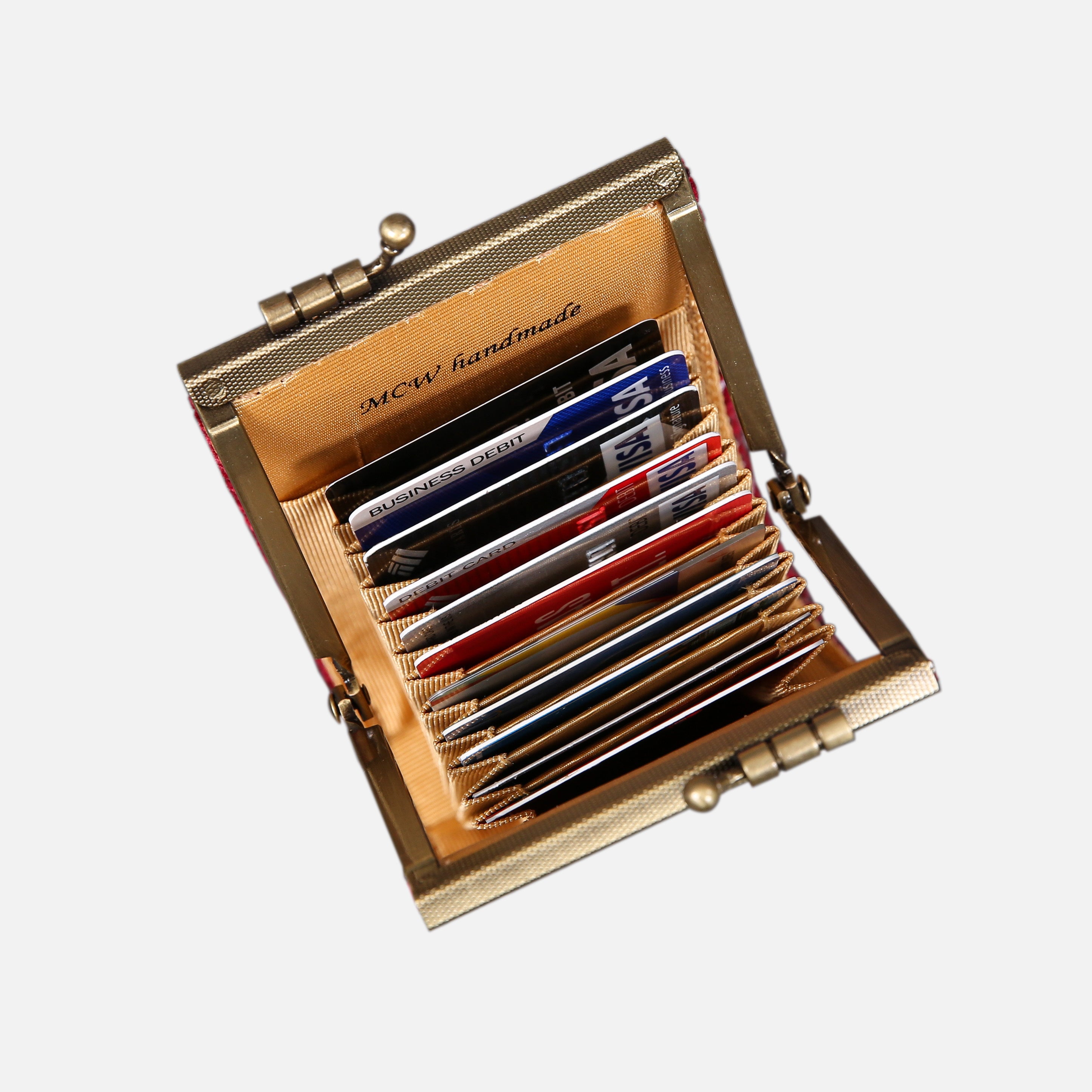 Rose Trail Red Card Wallet MCW Handmade-6