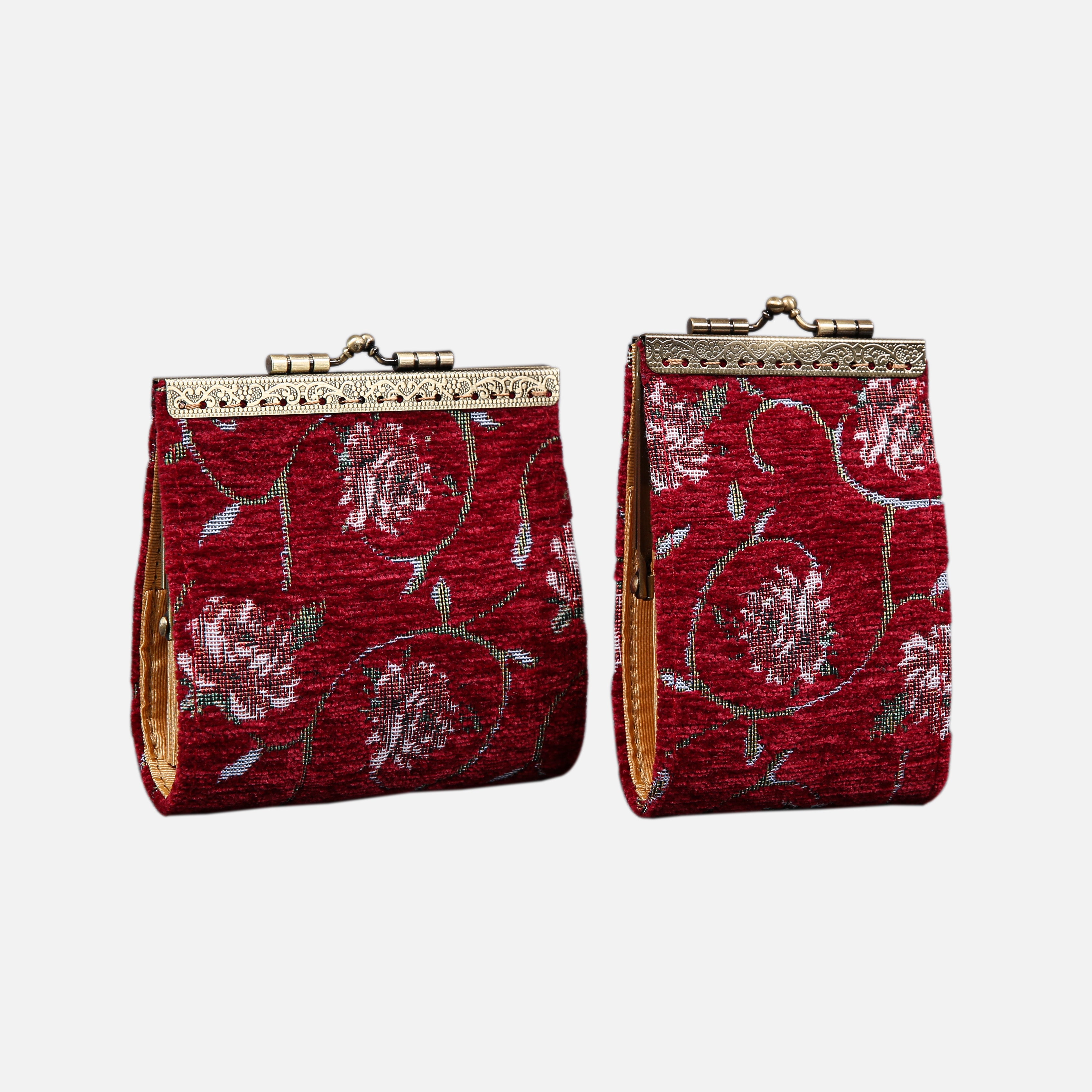 Climbing Rose Red Card Wallet MCW Handmade