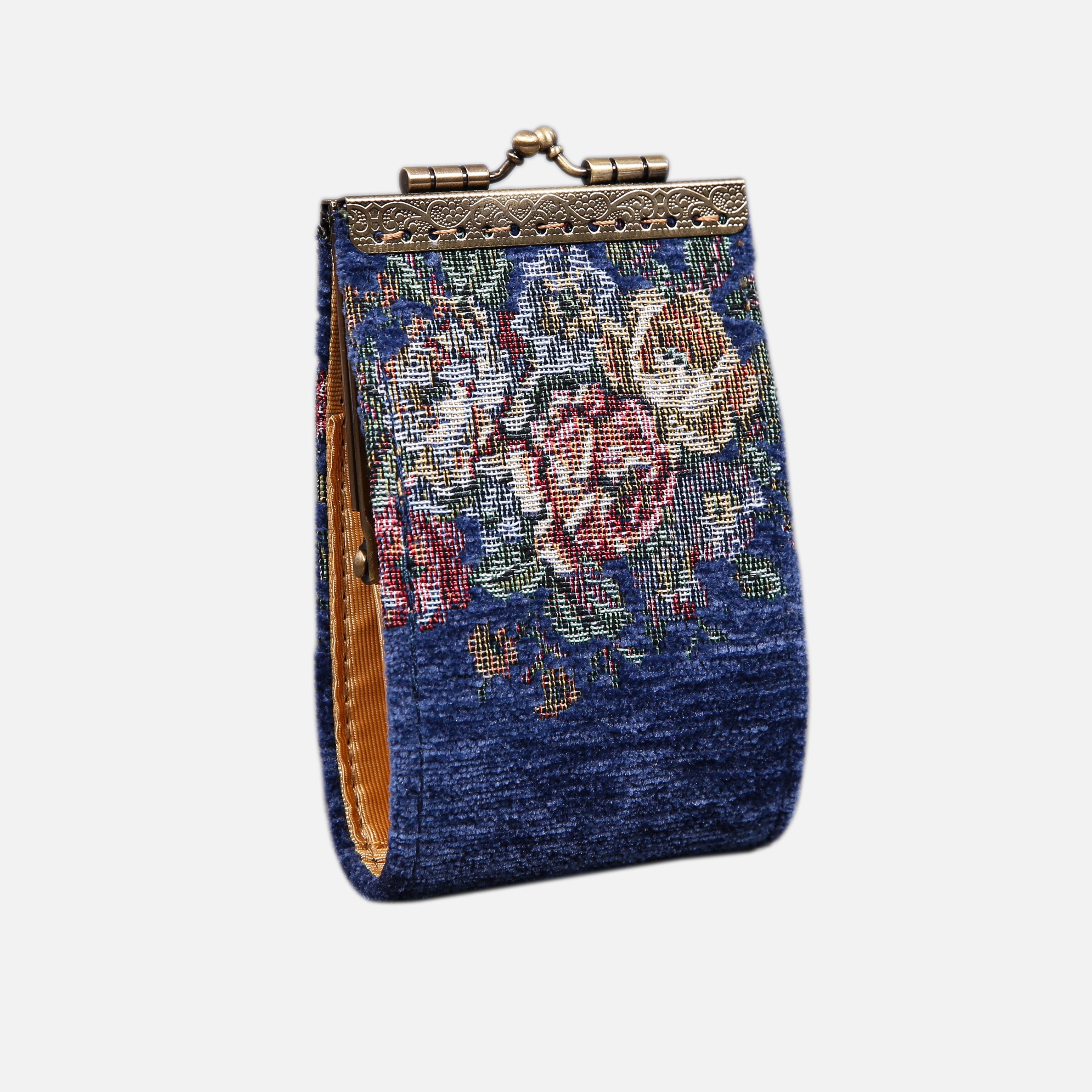 Rose Bouquet Blue Card Wallet MCW Handmade-2