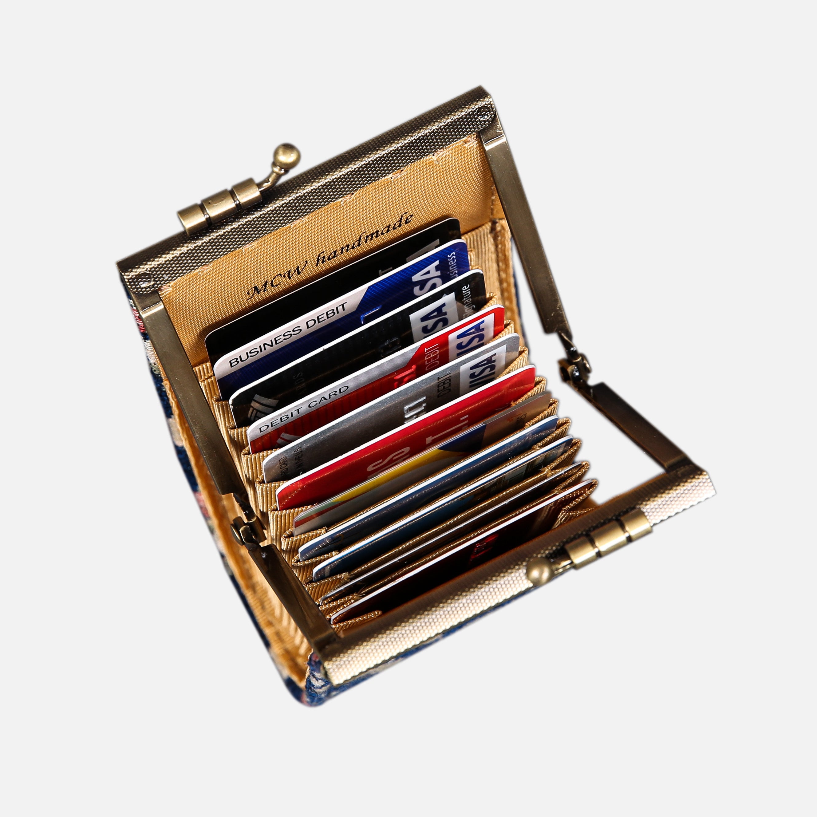 Traditional Blue Card Wallet MCW Handmade-5