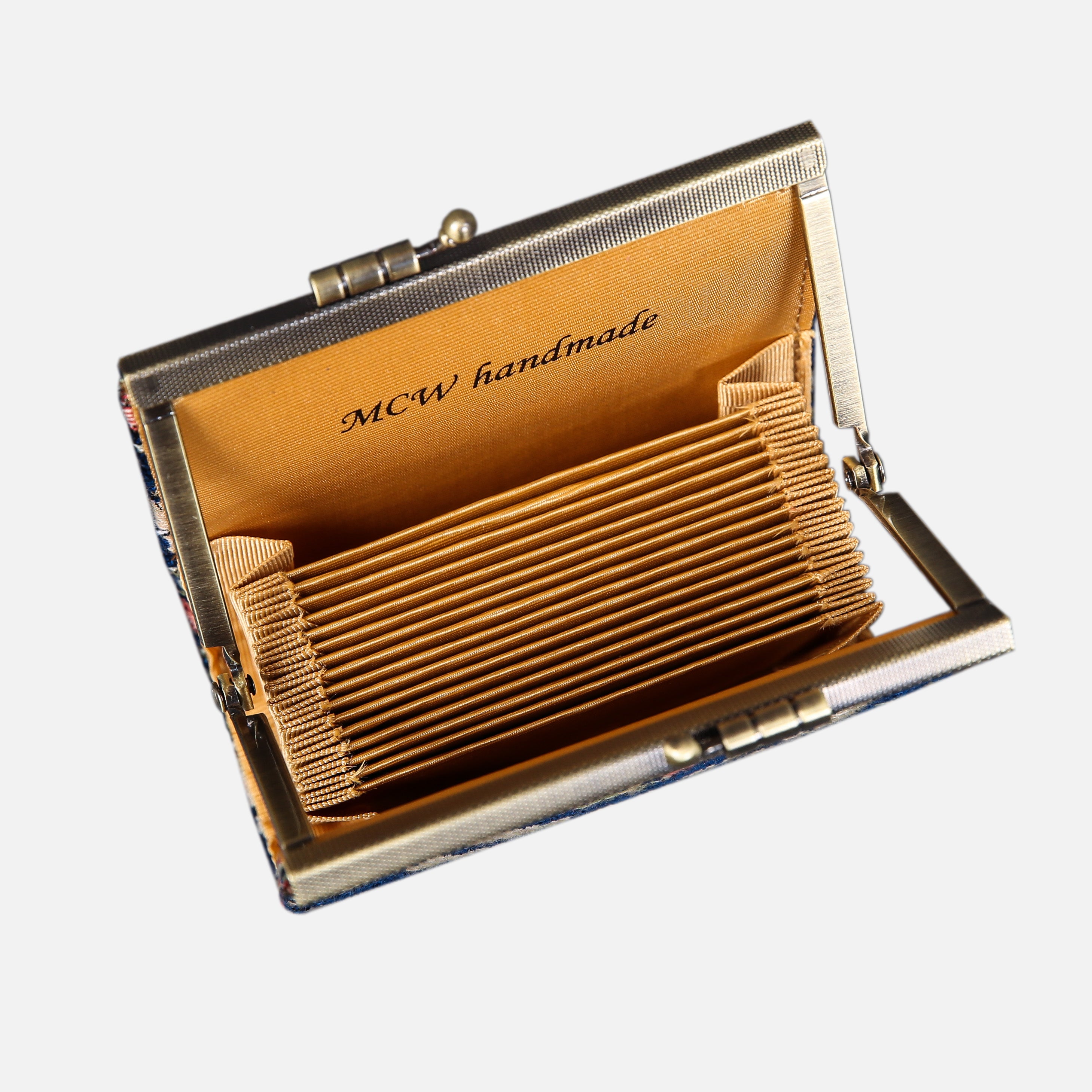 Traditional Blue Card Wallet MCW Handmade-3