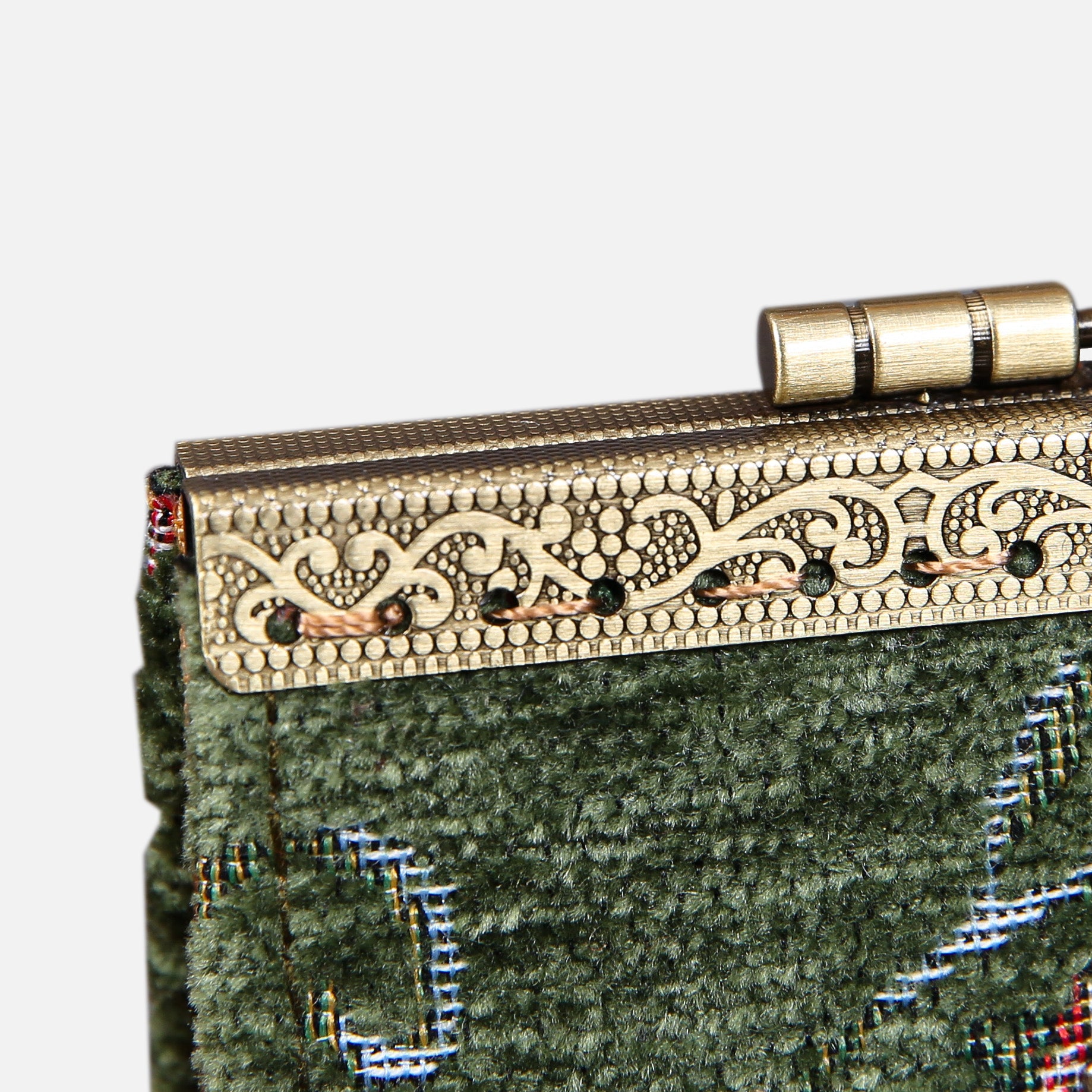 Climbing Rose Green Card Wallet MCW Handmade-7